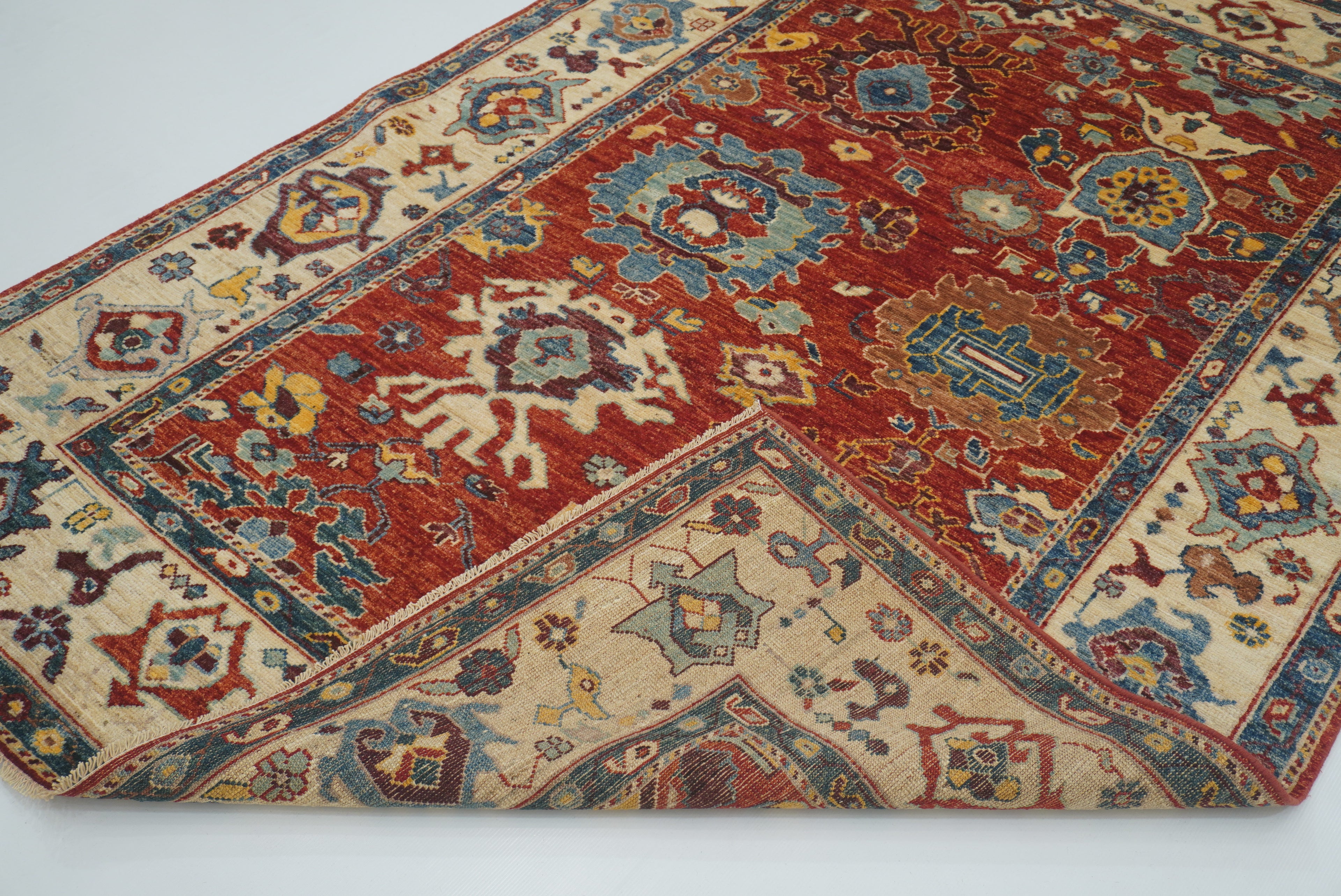 6x9 Rusty Red Oushak Hand-Knotted Wool Oriental Rug - Yildiz Rugs