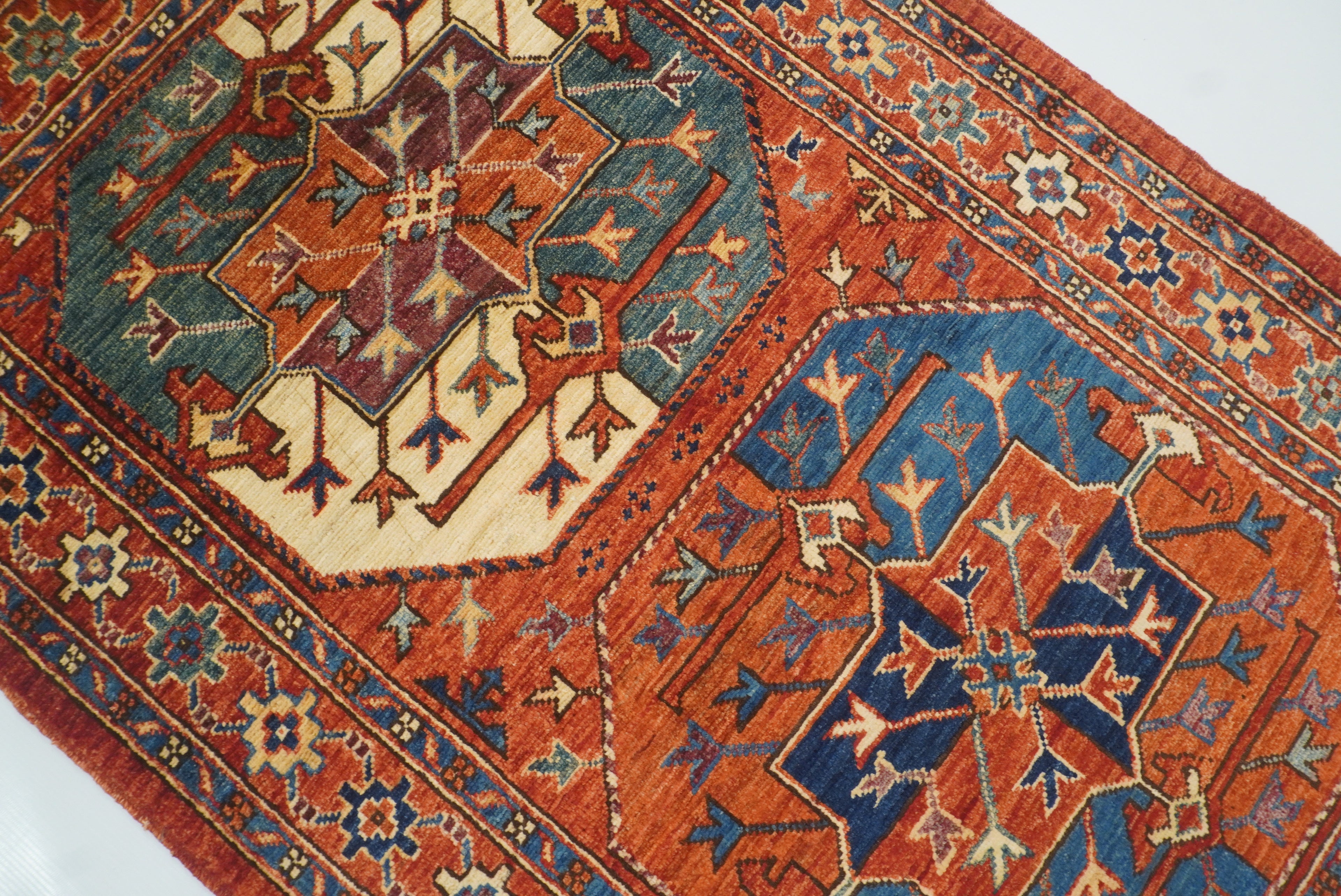 3x4 Red Ersari Hand Knotted Afghan Wool Oriental Rug - Yildiz Rugs