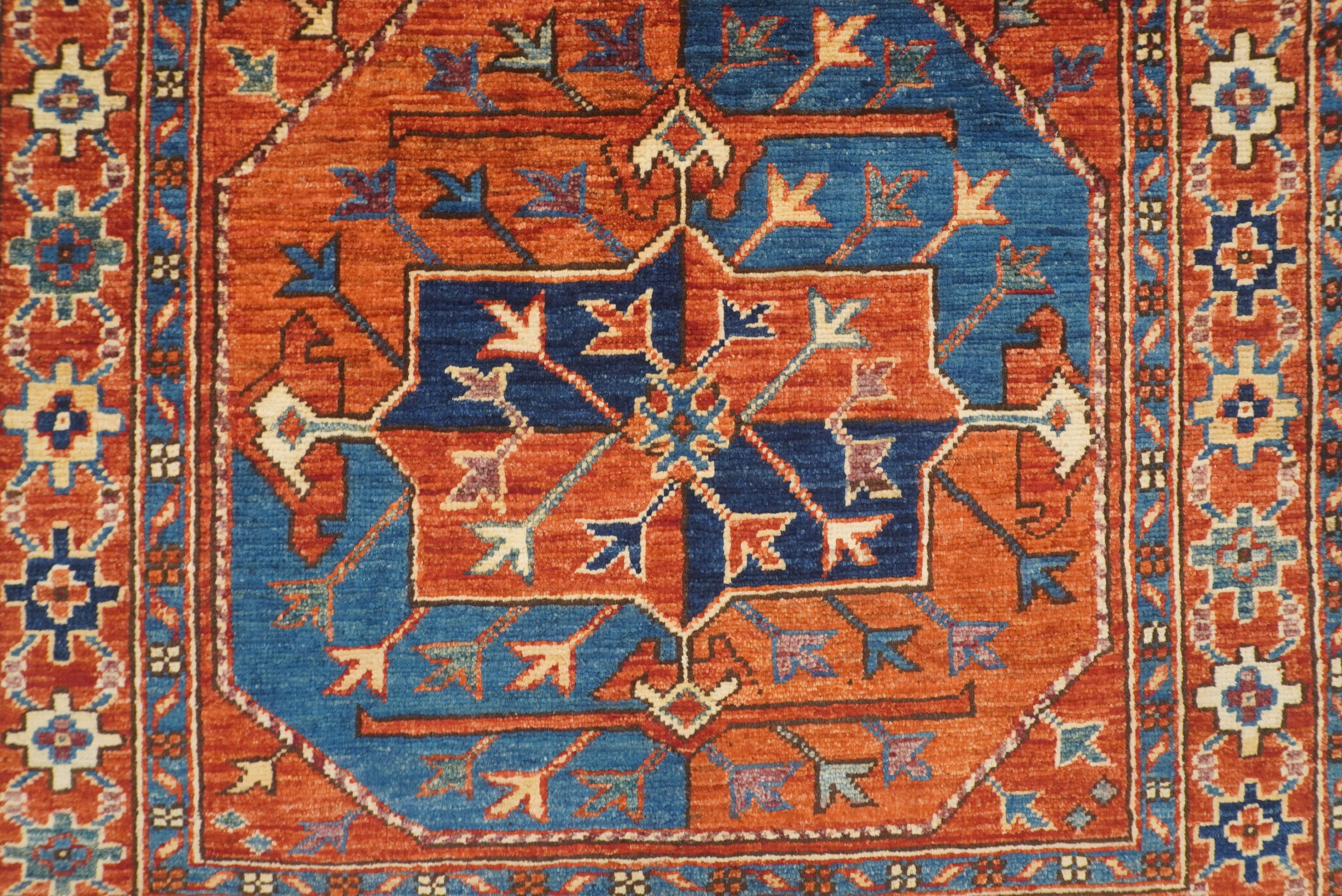 3x4 Red Ersari Hand Knotted Afghan Wool Oriental Rug - Yildiz Rugs