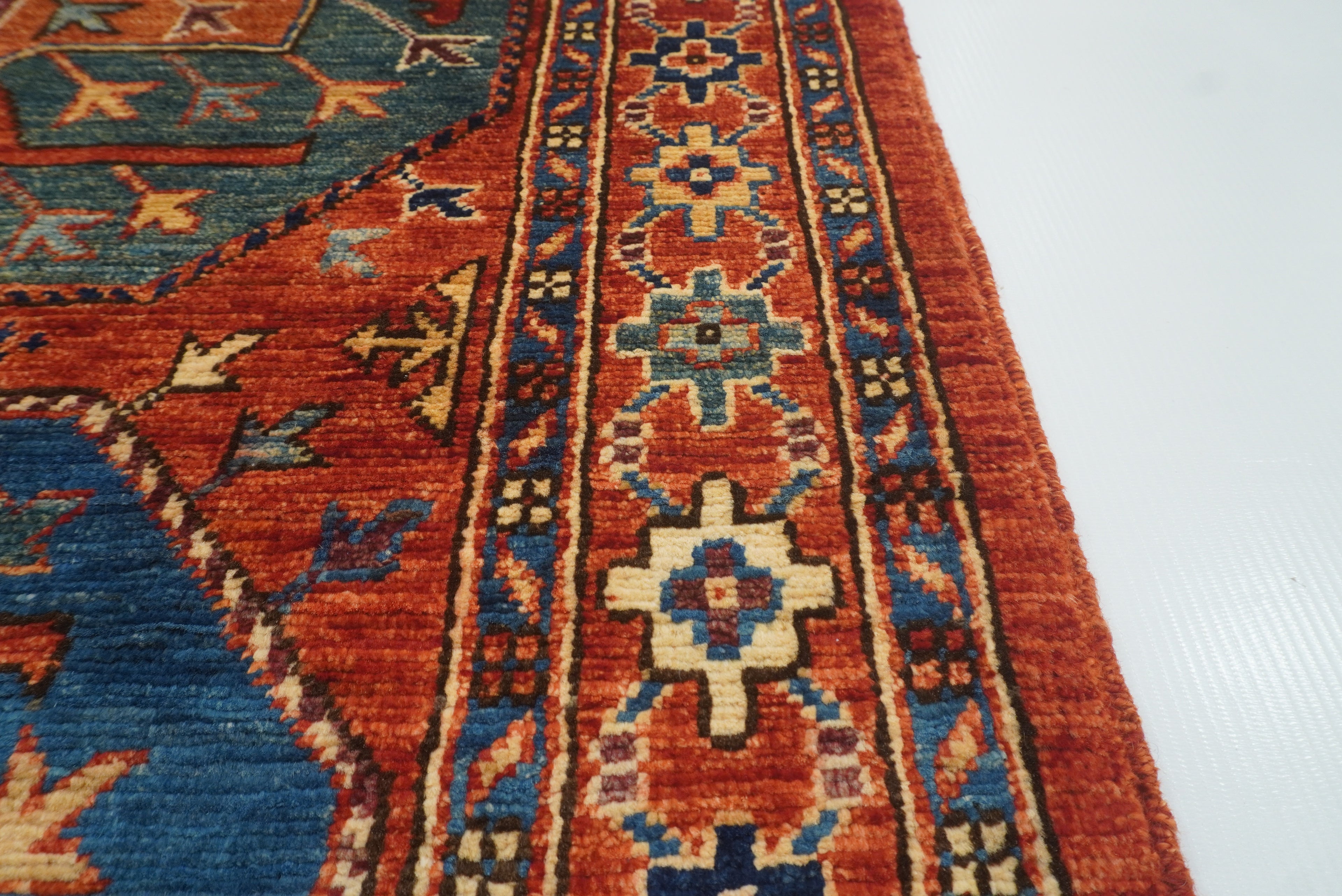 3x4 Red Ersari Hand Knotted Afghan Wool Oriental Rug - Yildiz Rugs