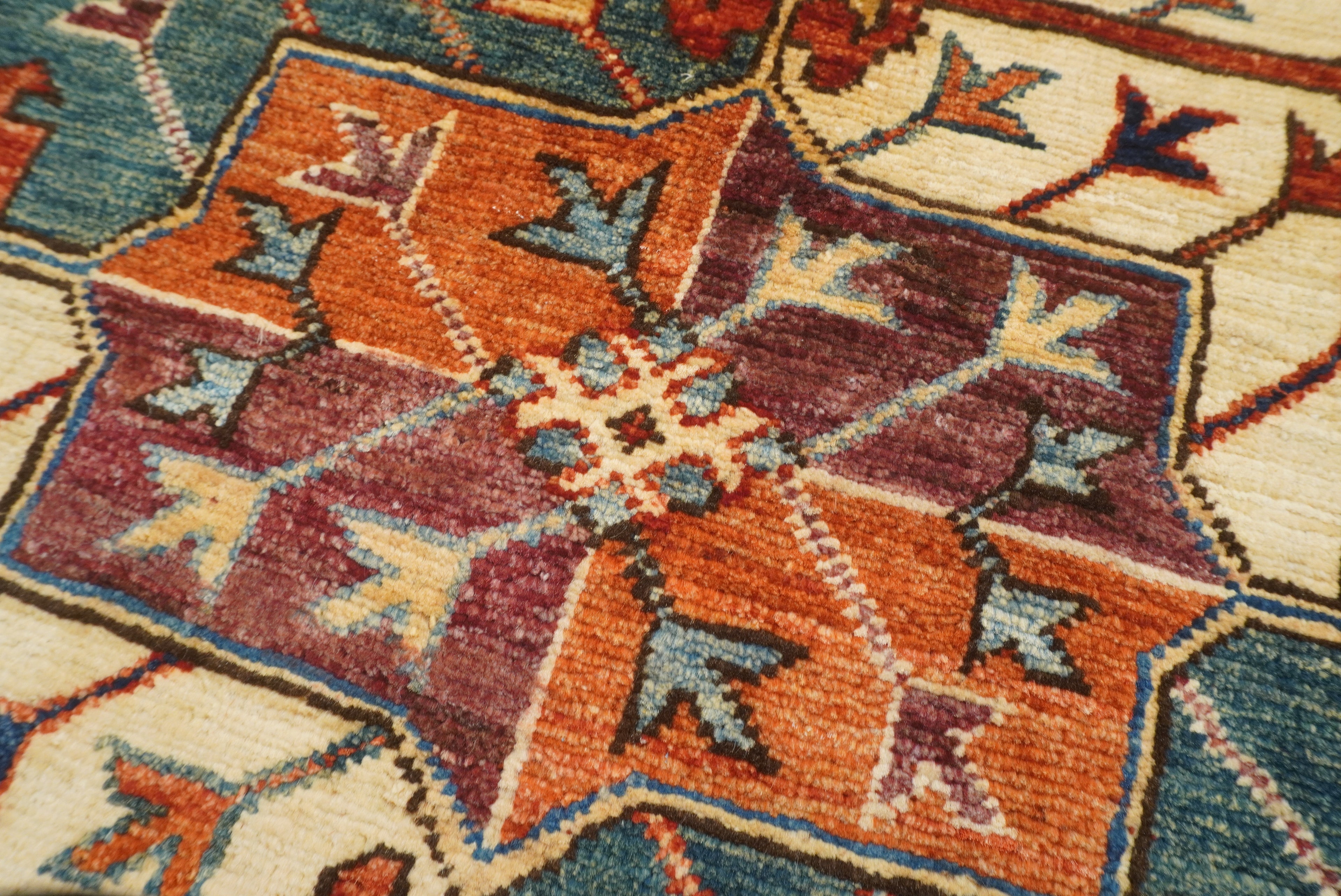 3x4 Red Ersari Hand Knotted Afghan Wool Oriental Rug - Yildiz Rugs