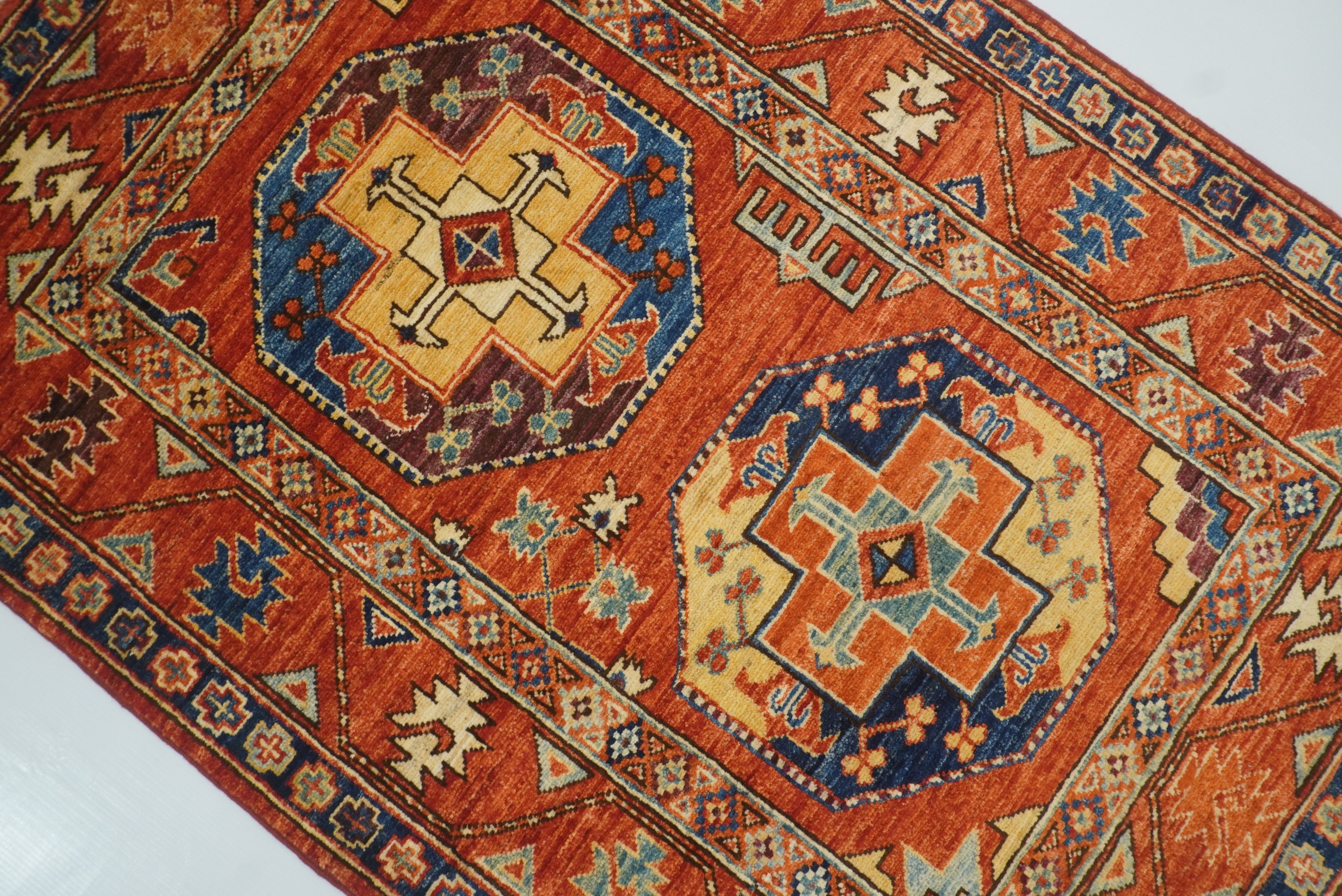 3x4 Red Ersari Hand Knotted Afghan Wool Oriental Rug - Yildiz Rugs