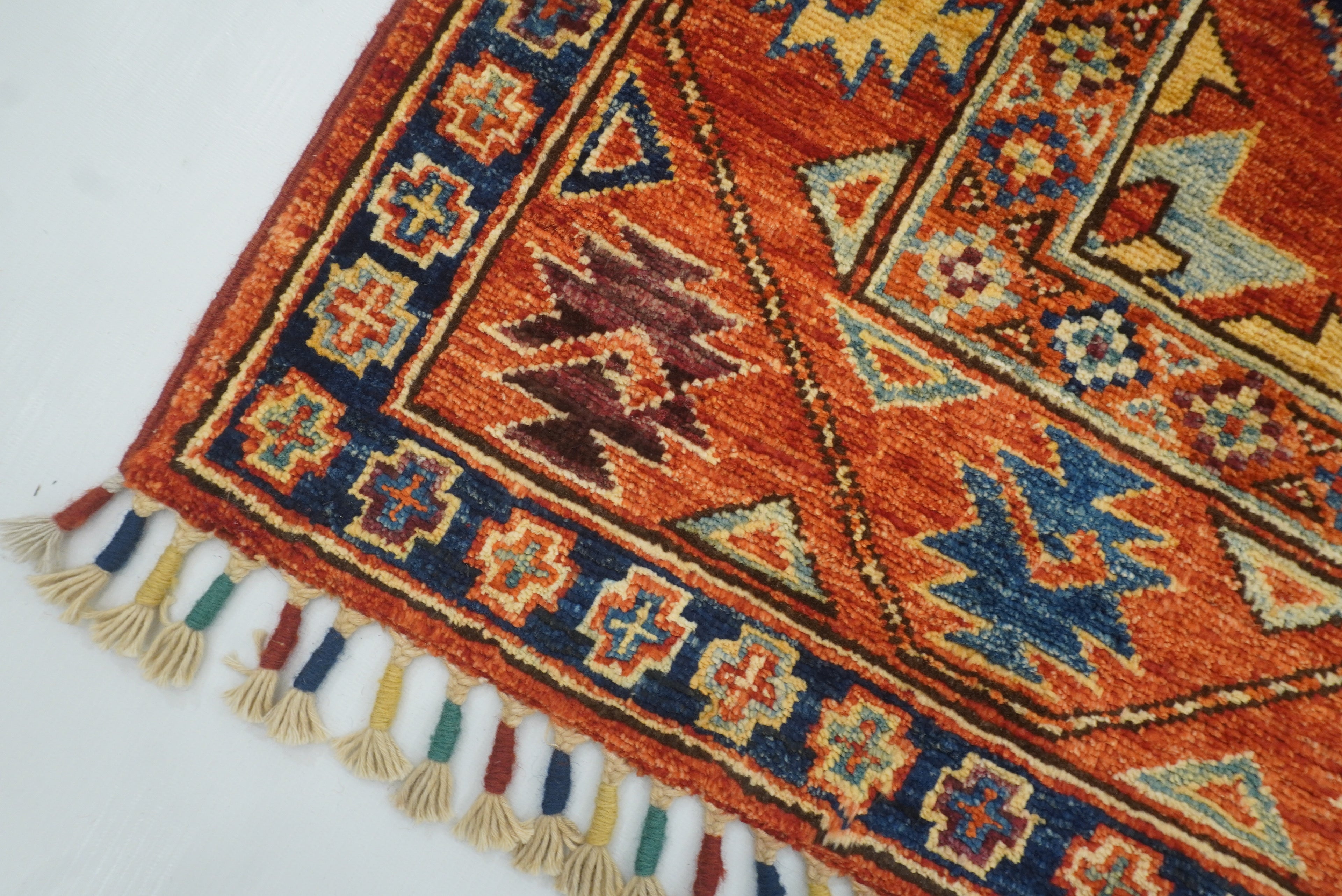 3x4 Red Ersari Hand Knotted Afghan Wool Oriental Rug - Yildiz Rugs