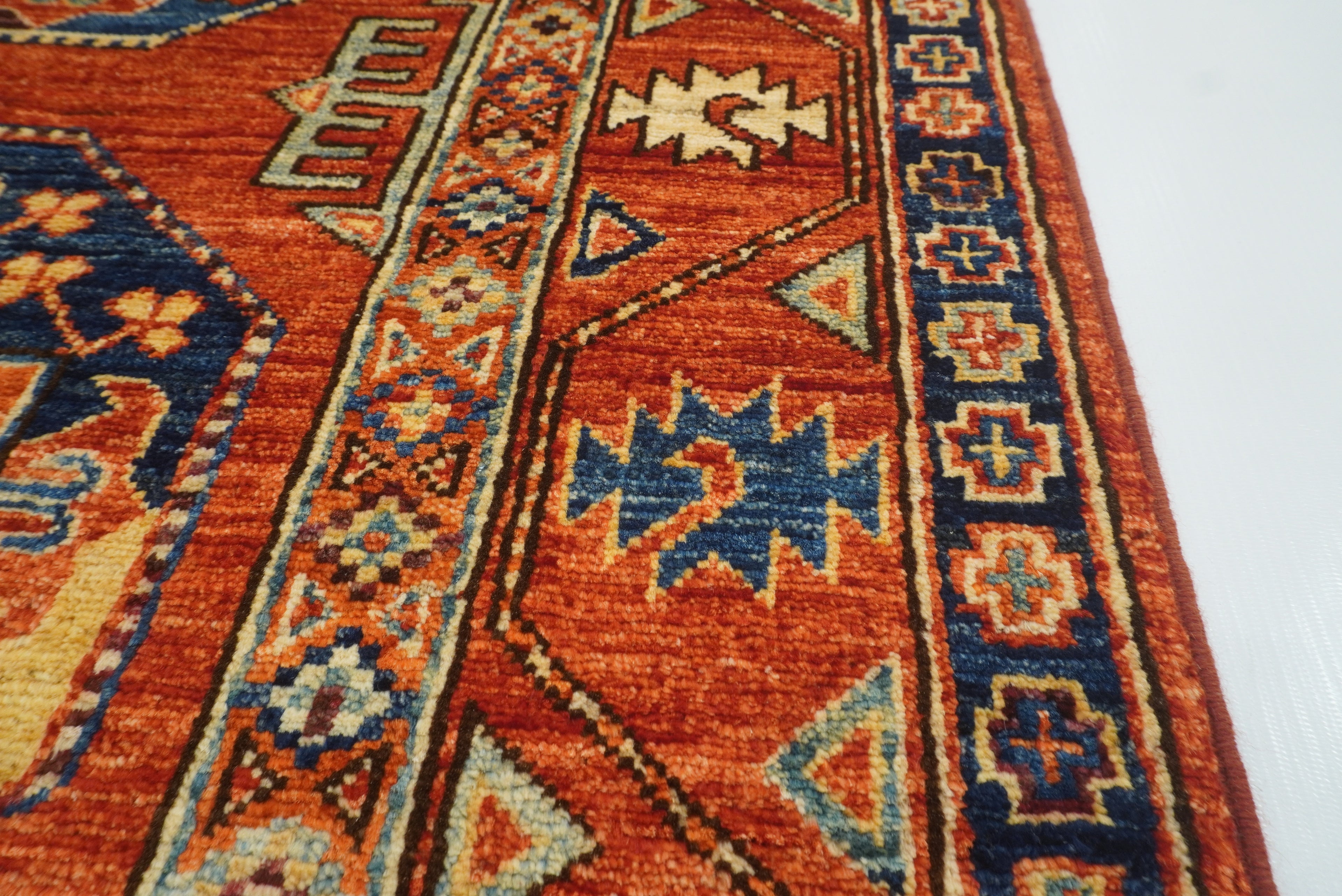 3x4 Red Ersari Hand Knotted Afghan Wool Oriental Rug - Yildiz Rugs