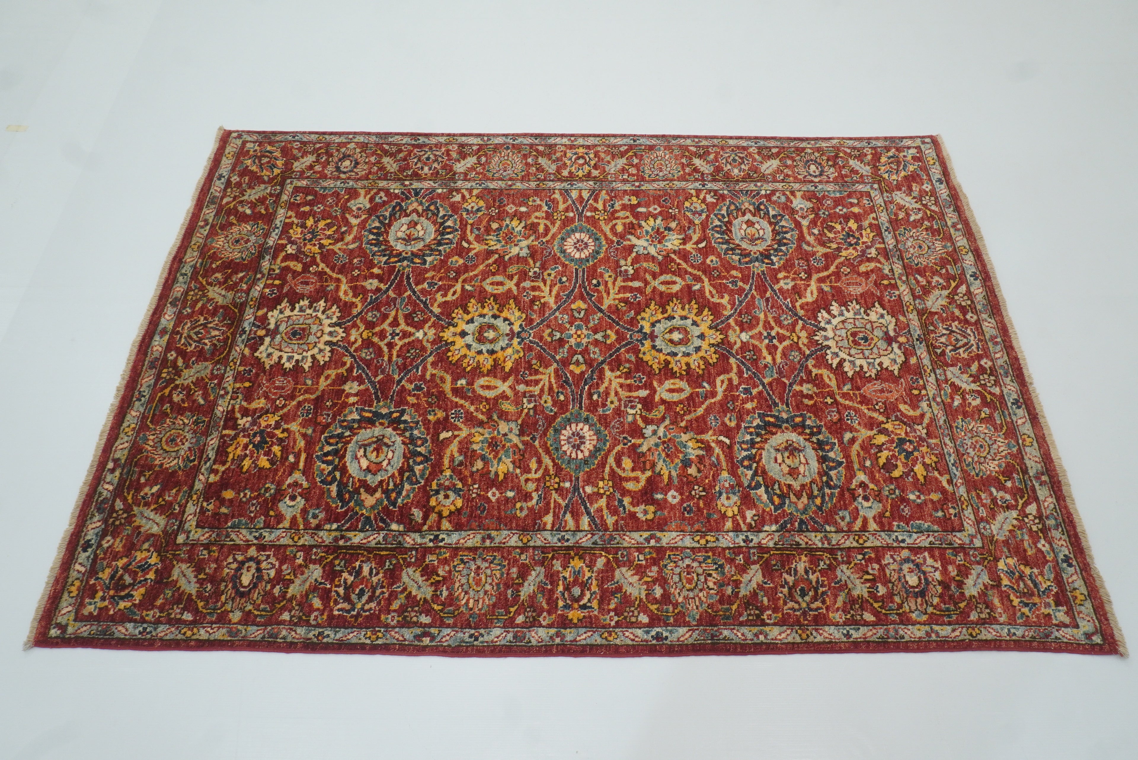 4x6 Red Bidjar Afghan Hand-Knotted Oriental Rug - Yildiz Rugs