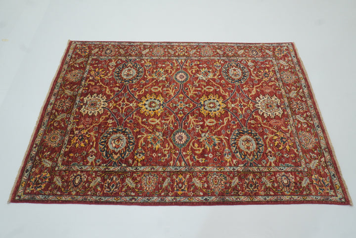 4x6 Red Bidjar Afghan Hand-Knotted Oriental Rug - Yildiz Rugs