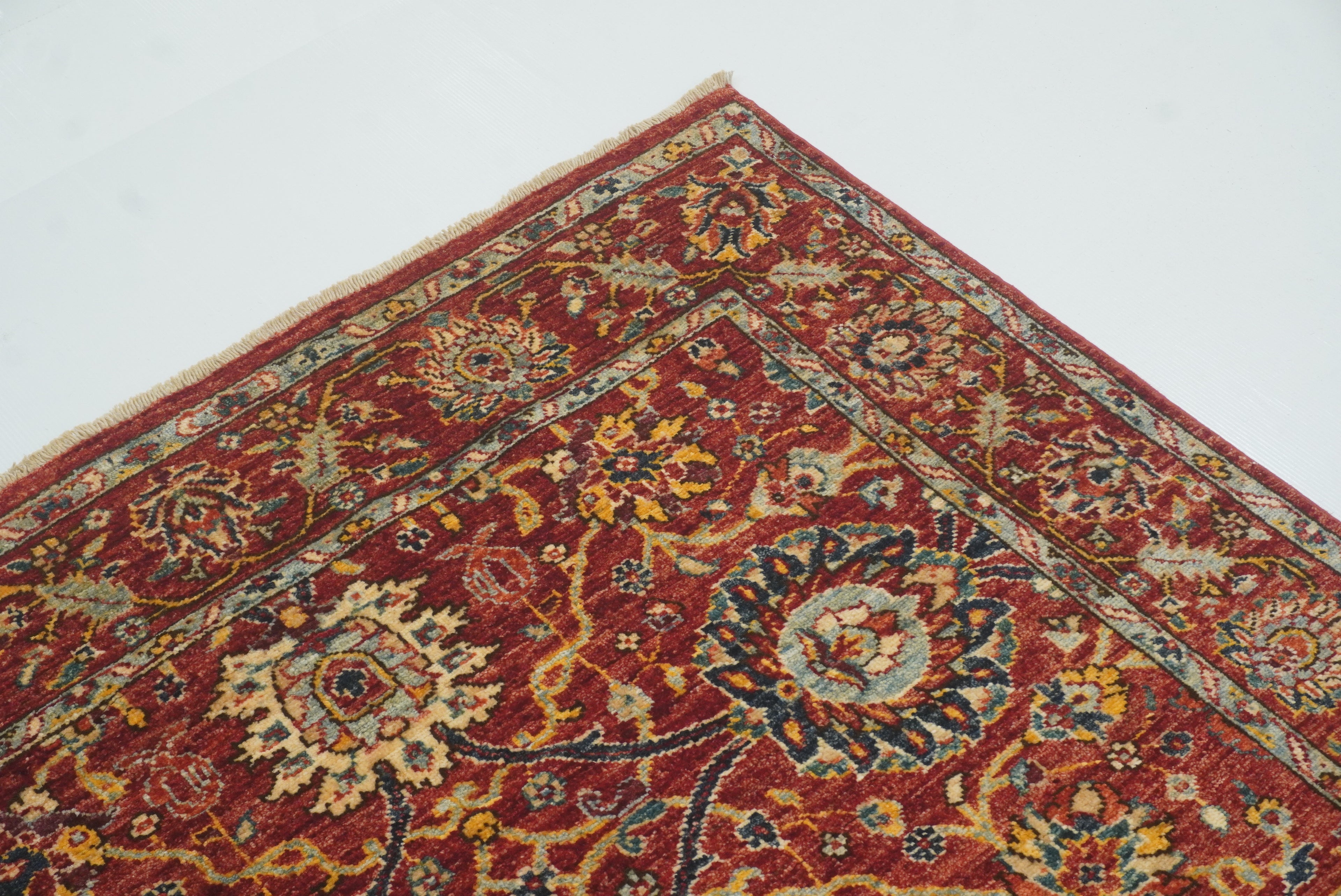 4x6 Red Bidjar Afghan Hand-Knotted Oriental Rug - Yildiz Rugs