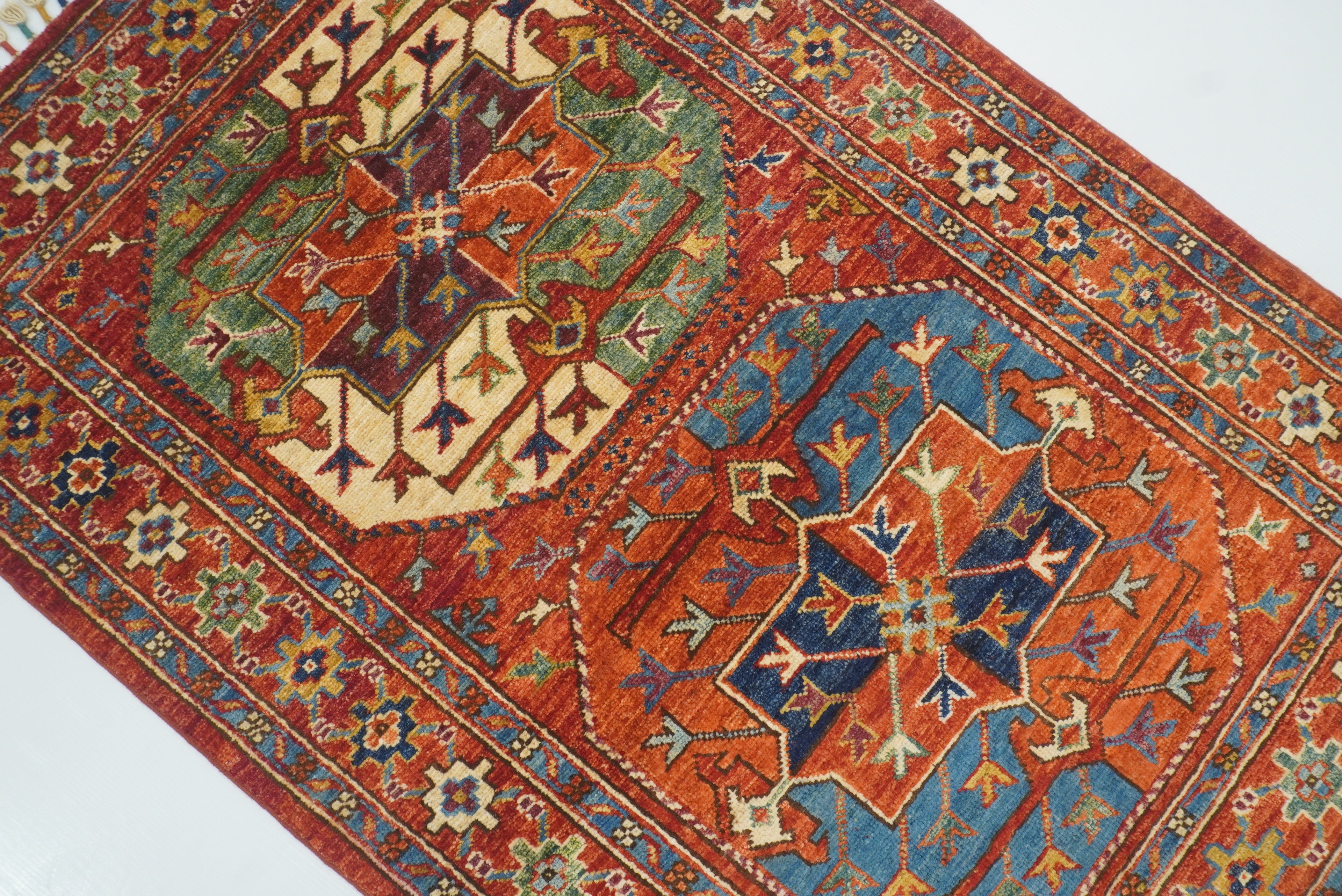 3x4 Red Ersari Hand Knotted Afghan Wool Oriental Rug - Yildiz Rugs