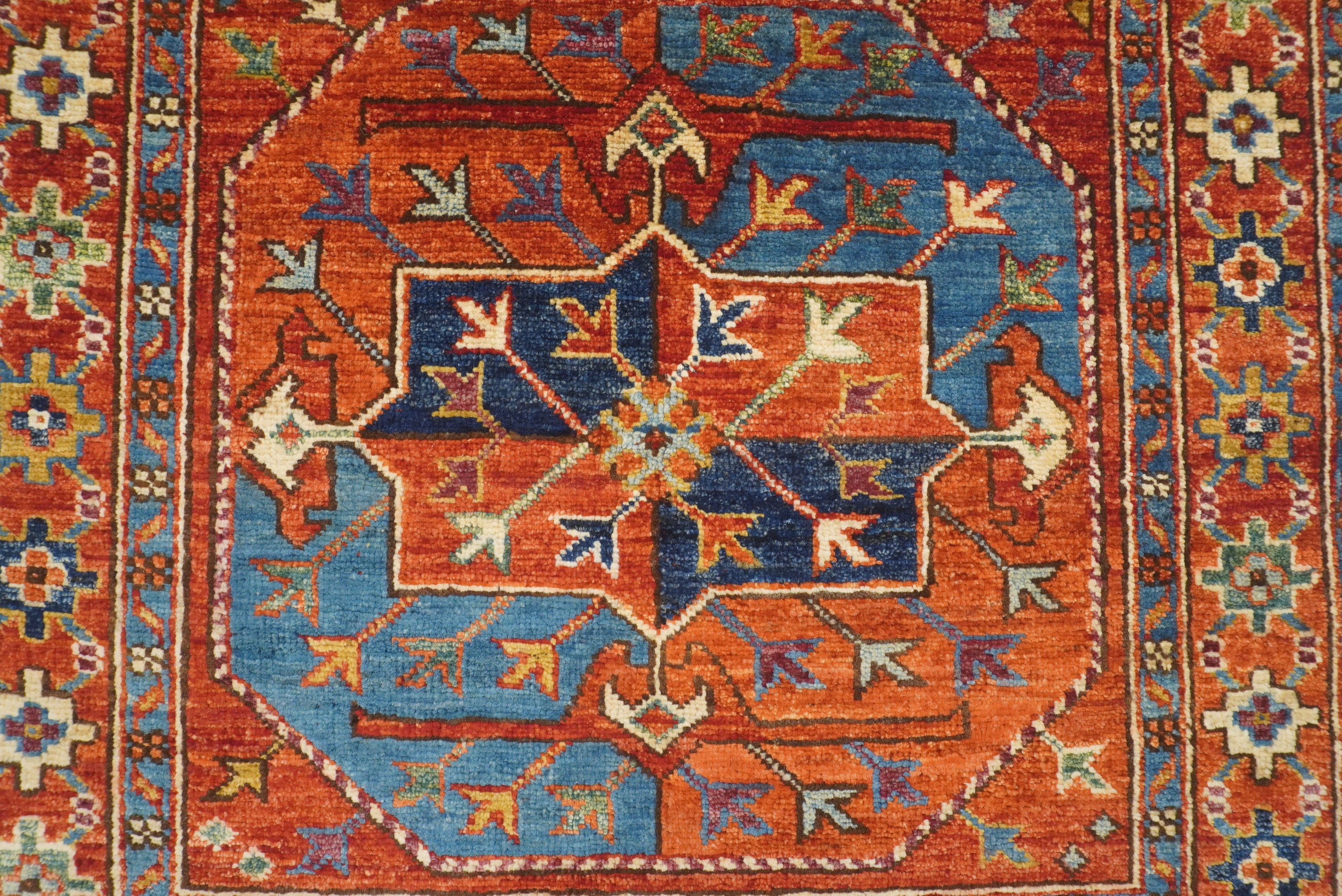3x4 Red Ersari Hand Knotted Afghan Wool Oriental Rug - Yildiz Rugs