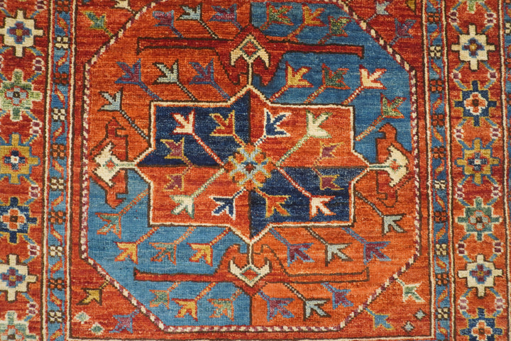 3x4 Red Ersari Hand Knotted Afghan Wool Oriental Rug - Yildiz Rugs