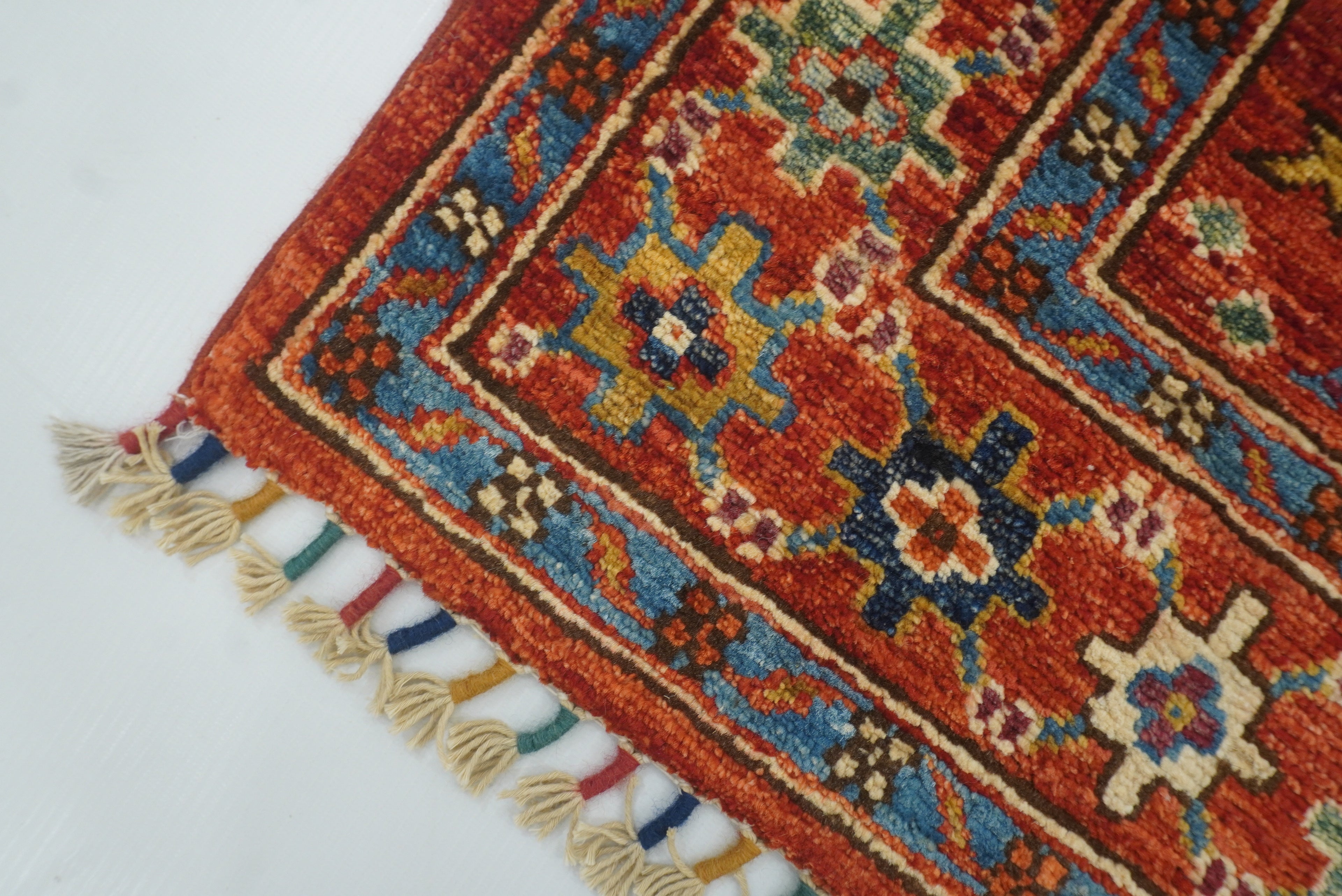 3x4 Red Ersari Hand Knotted Afghan Wool Oriental Rug - Yildiz Rugs