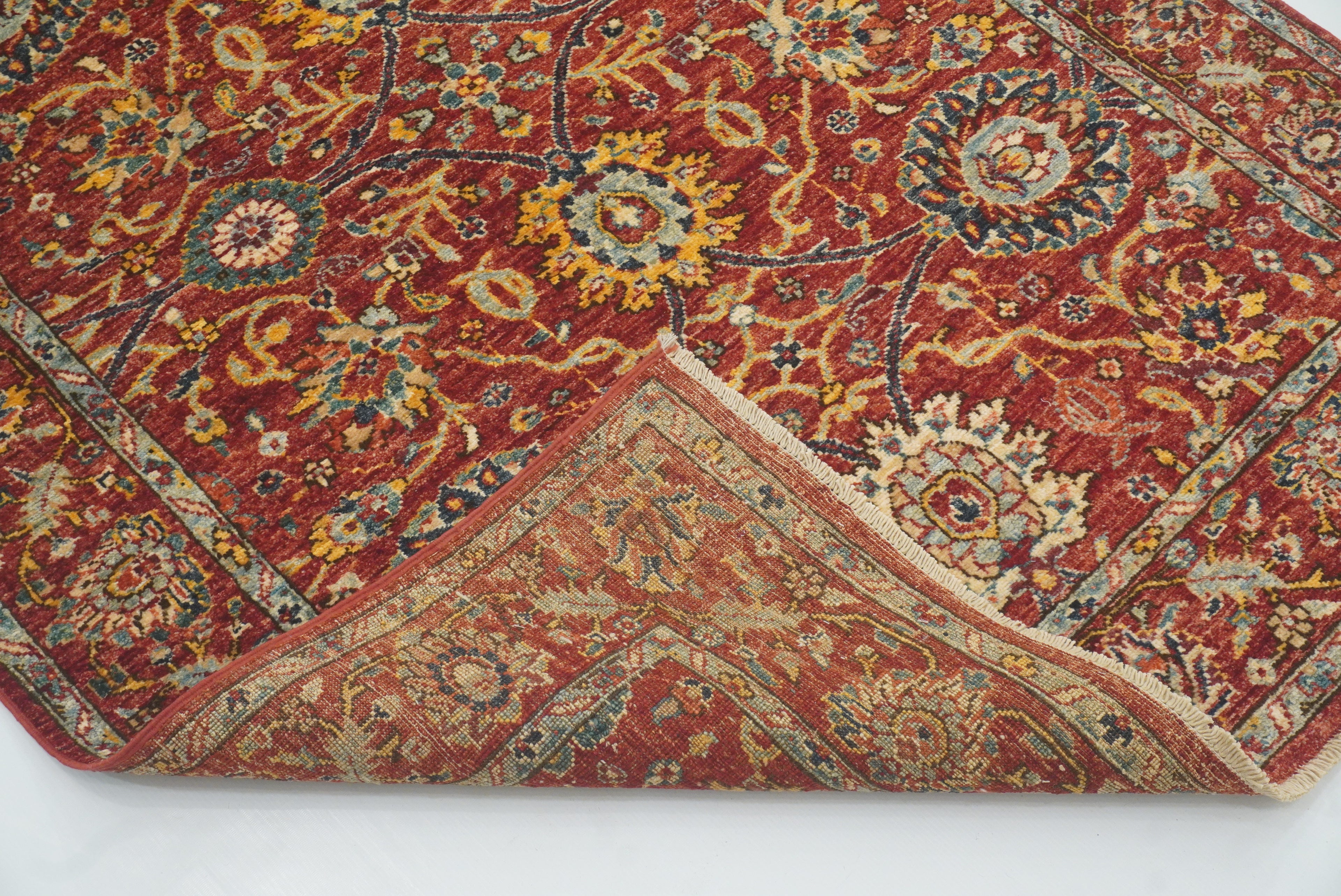 4x6 Red Bidjar Afghan Hand-Knotted Oriental Rug - Yildiz Rugs