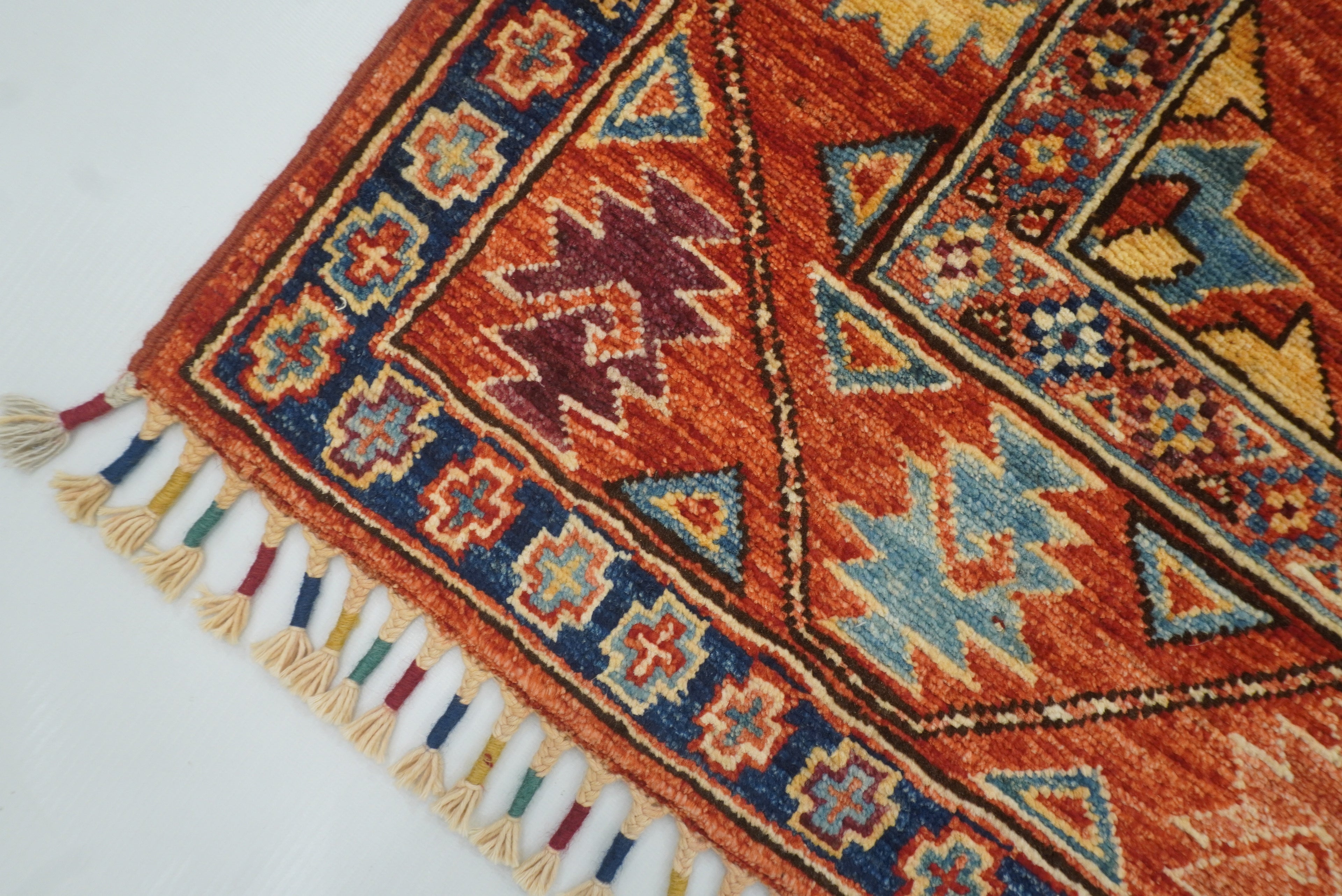3x4 Red Ersari Hand Knotted Afghan Wool Oriental Rug - Yildiz Rugs