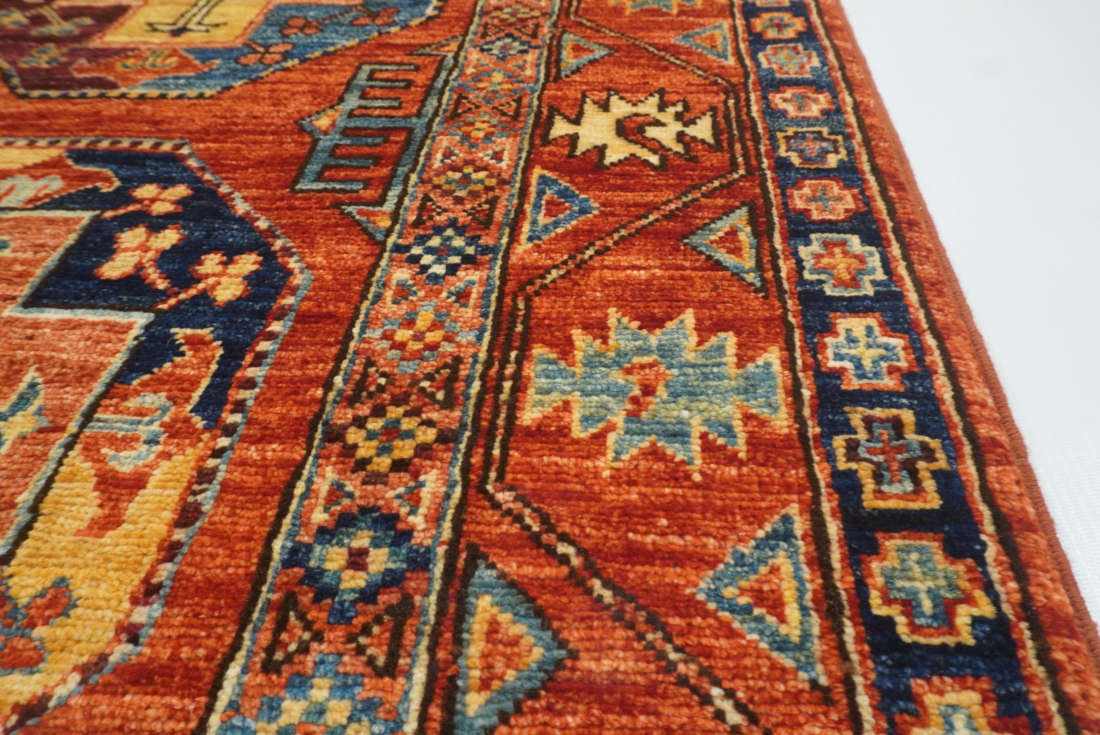 3x4 Red Ersari Hand Knotted Afghan Wool Oriental Rug - Yildiz Rugs