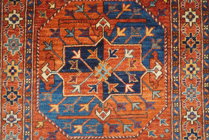 2'8"x4'4" Red Ersari Hand Knotted Afghan Wool Oriental Rug - Yildiz Rugs
