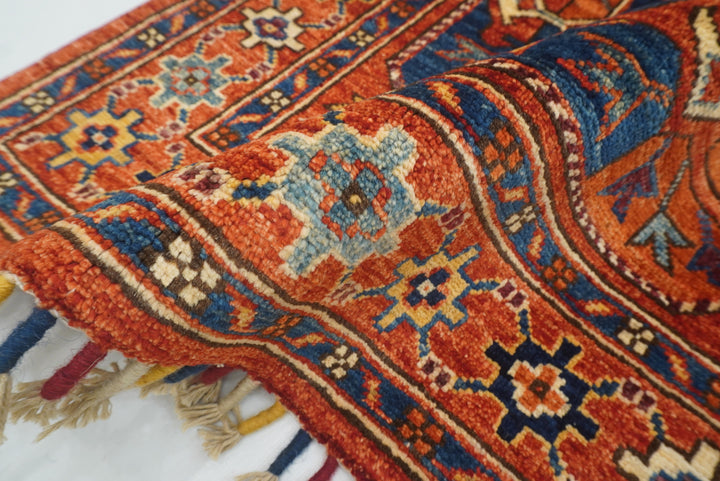 2'8"x4'4" Red Ersari Hand Knotted Afghan Wool Oriental Rug - Yildiz Rugs