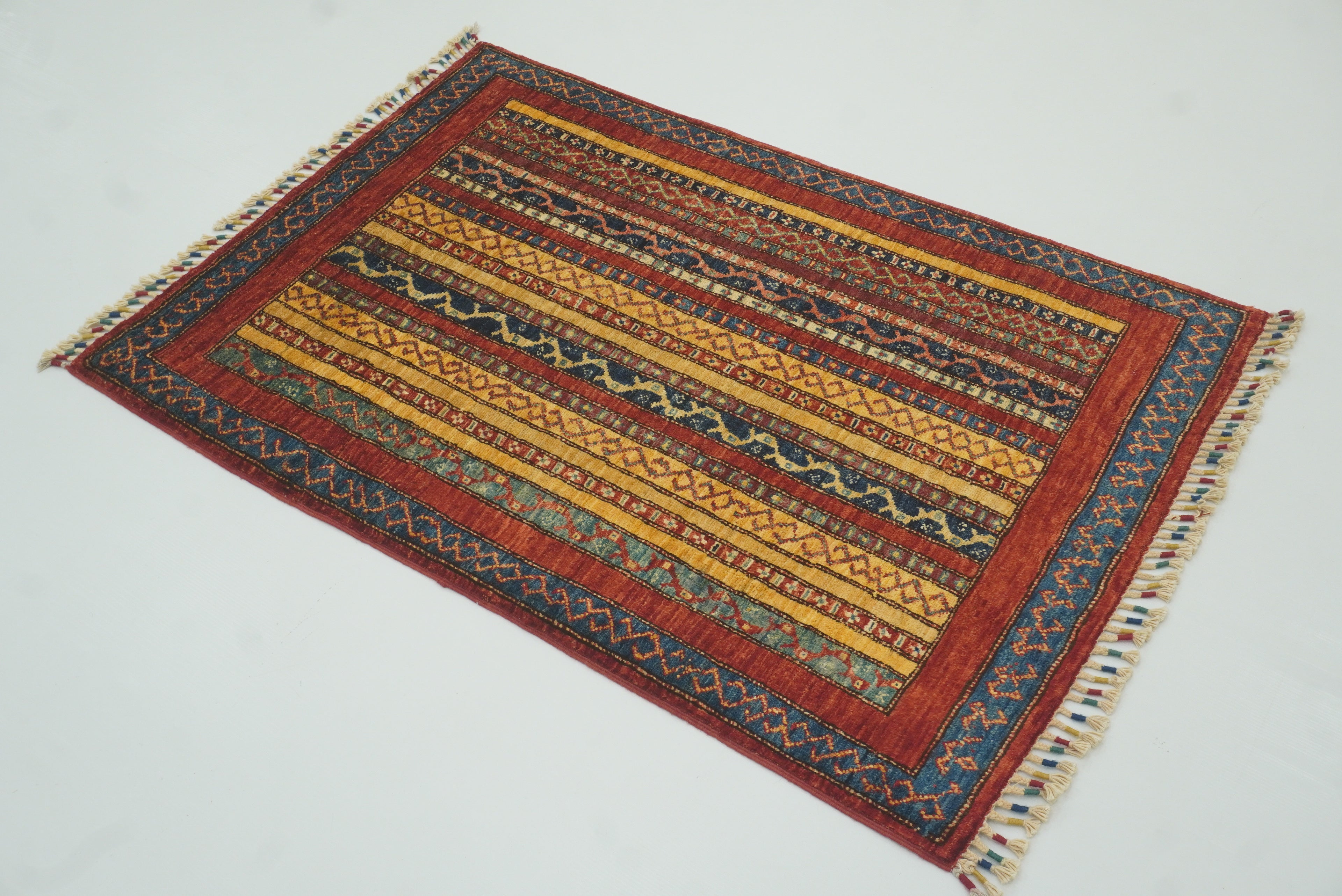 3x4 Red Turkish Style Hand knotted Wool Rug - Yildiz Rugs
