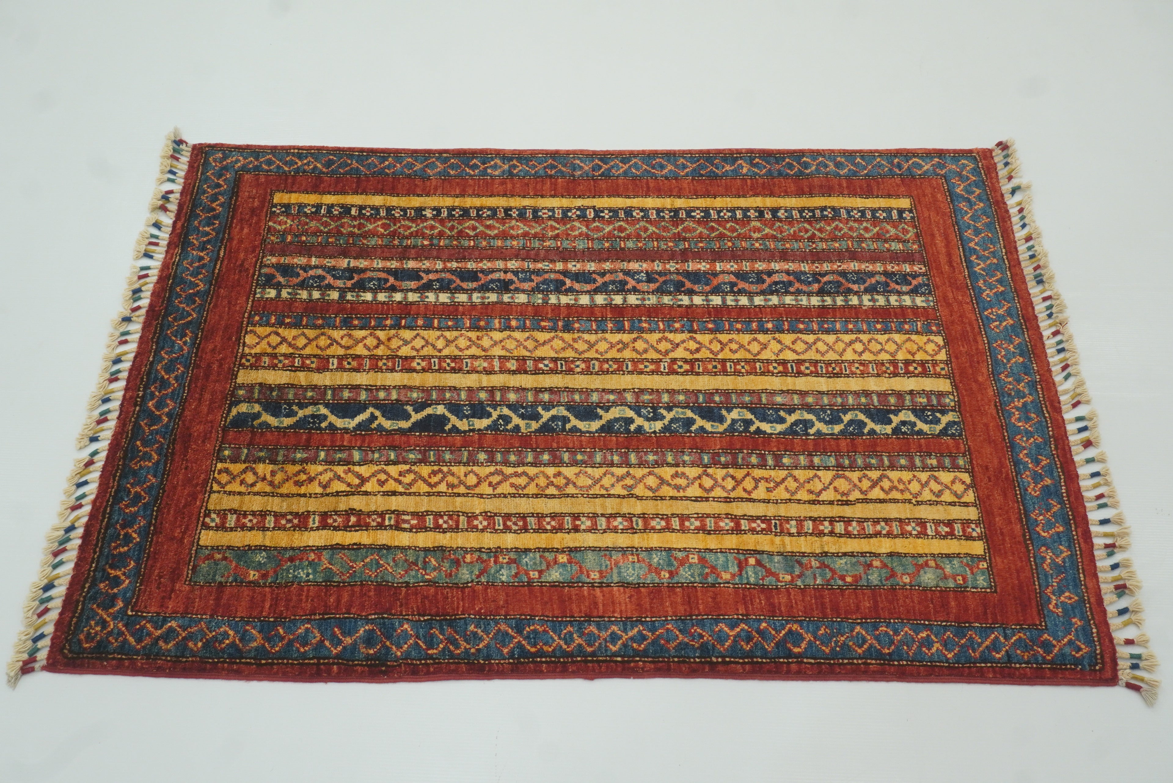 3x4 Red Turkish Style Hand knotted Wool Rug - Yildiz Rugs
