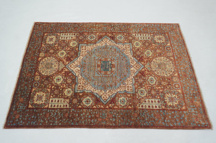 3x5 Brown Mamluk Turkish Hand knotted Medallion Area Rug - Yildiz Rugs