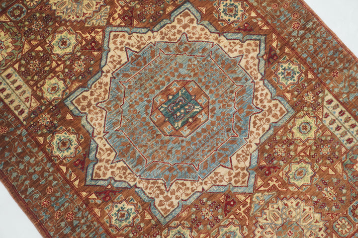 3x5 Brown Mamluk Turkish Hand knotted Medallion Area Rug - Yildiz Rugs