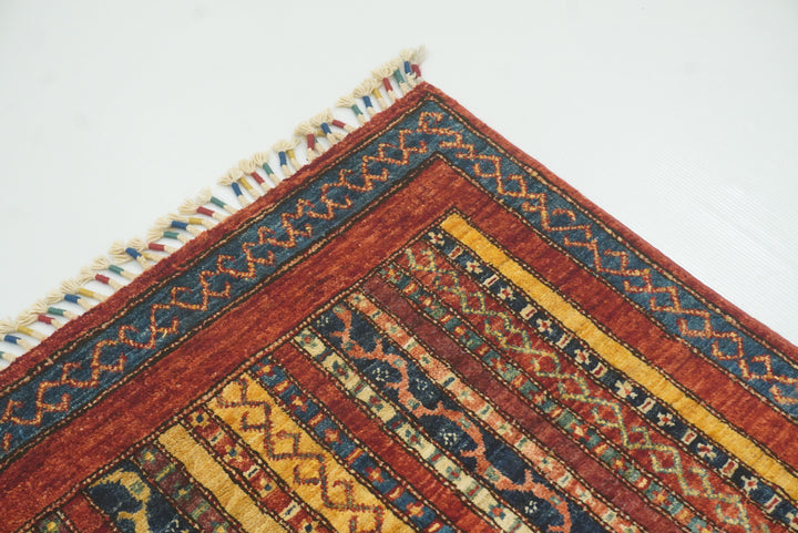 3x4 Red Turkish Style Hand knotted Wool Rug - Yildiz Rugs