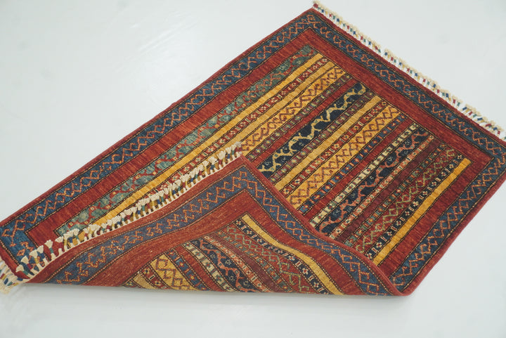 3x4 Red Turkish Style Hand knotted Wool Rug - Yildiz Rugs