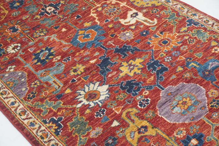 9 ft Red Bidjar Afghan Hand-Knotted Wool Runner Rug - Yildiz Rugs