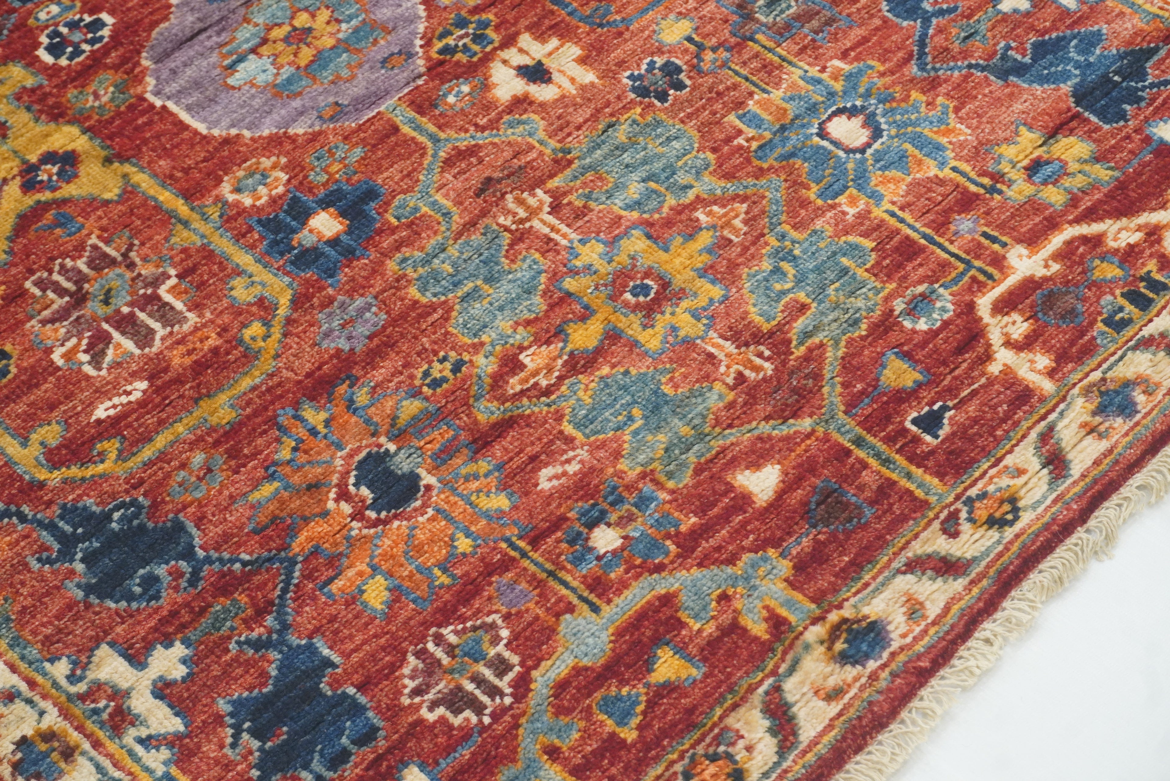 9 ft Red Bidjar Afghan Hand-Knotted Wool Runner Rug - Yildiz Rugs