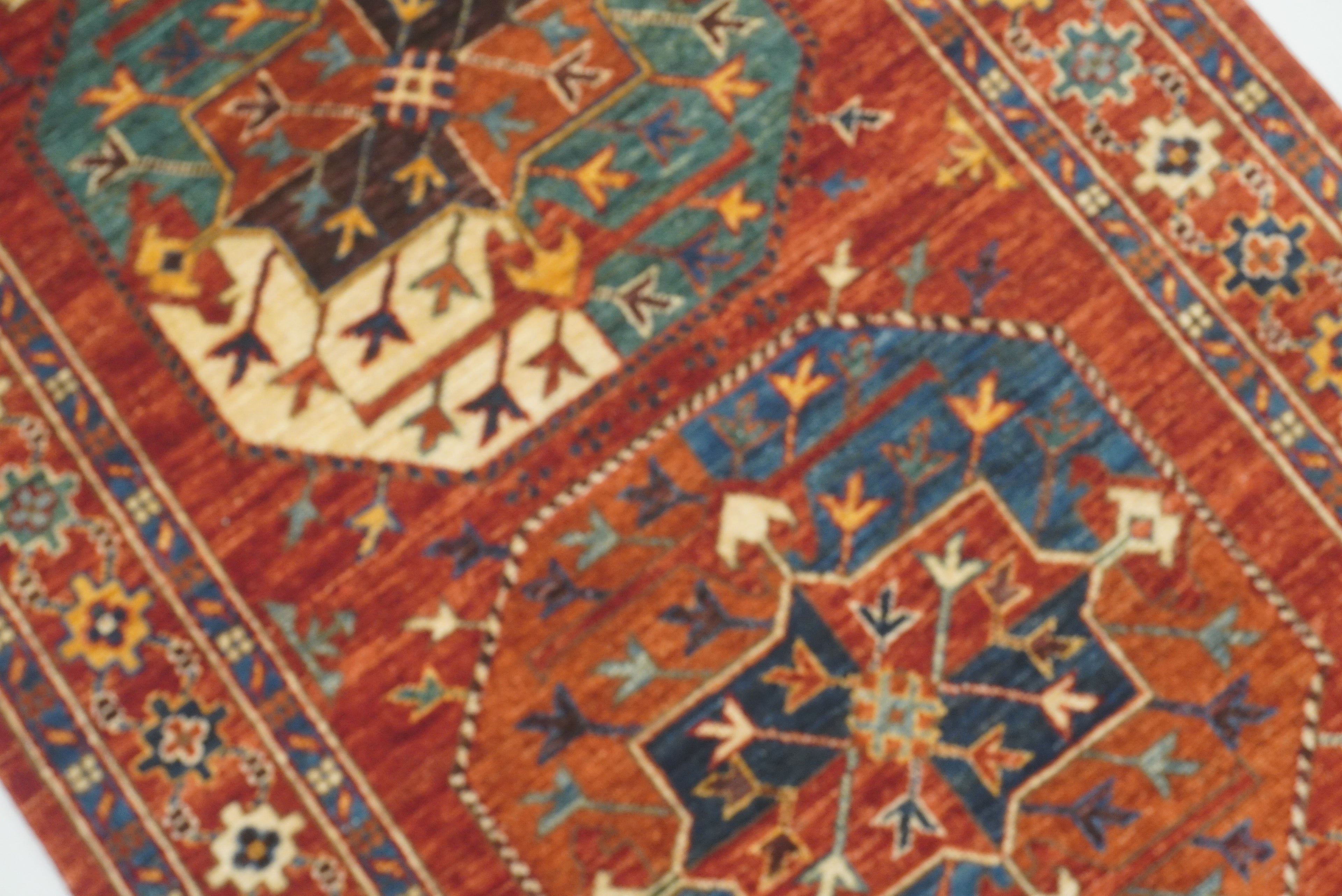 3x4 Red Ersari Hand Knotted Afghan Oriental Rug - Yildiz Rugs