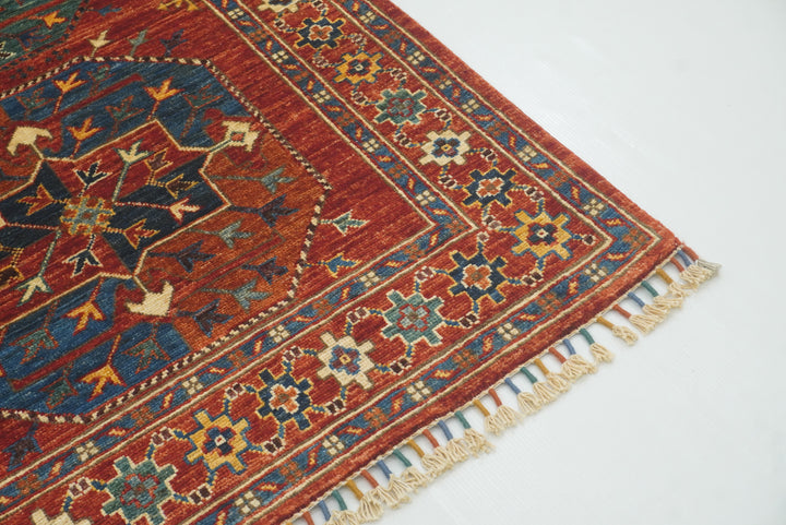3x4 Red Ersari Hand Knotted Afghan Oriental Rug - Yildiz Rugs