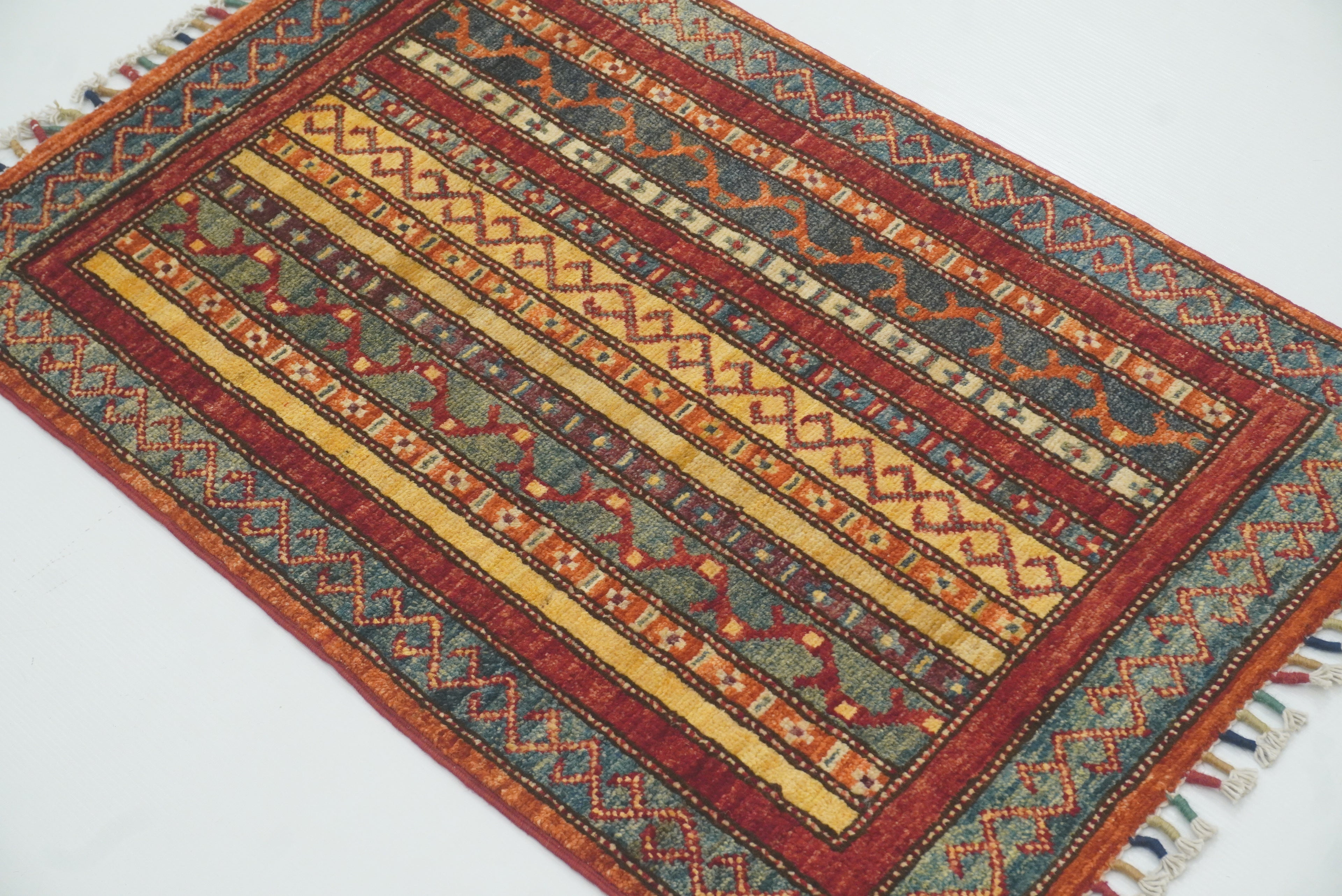 2x3 Red Turkish Hand-Knotted Wool Rug - Yildiz Rugs