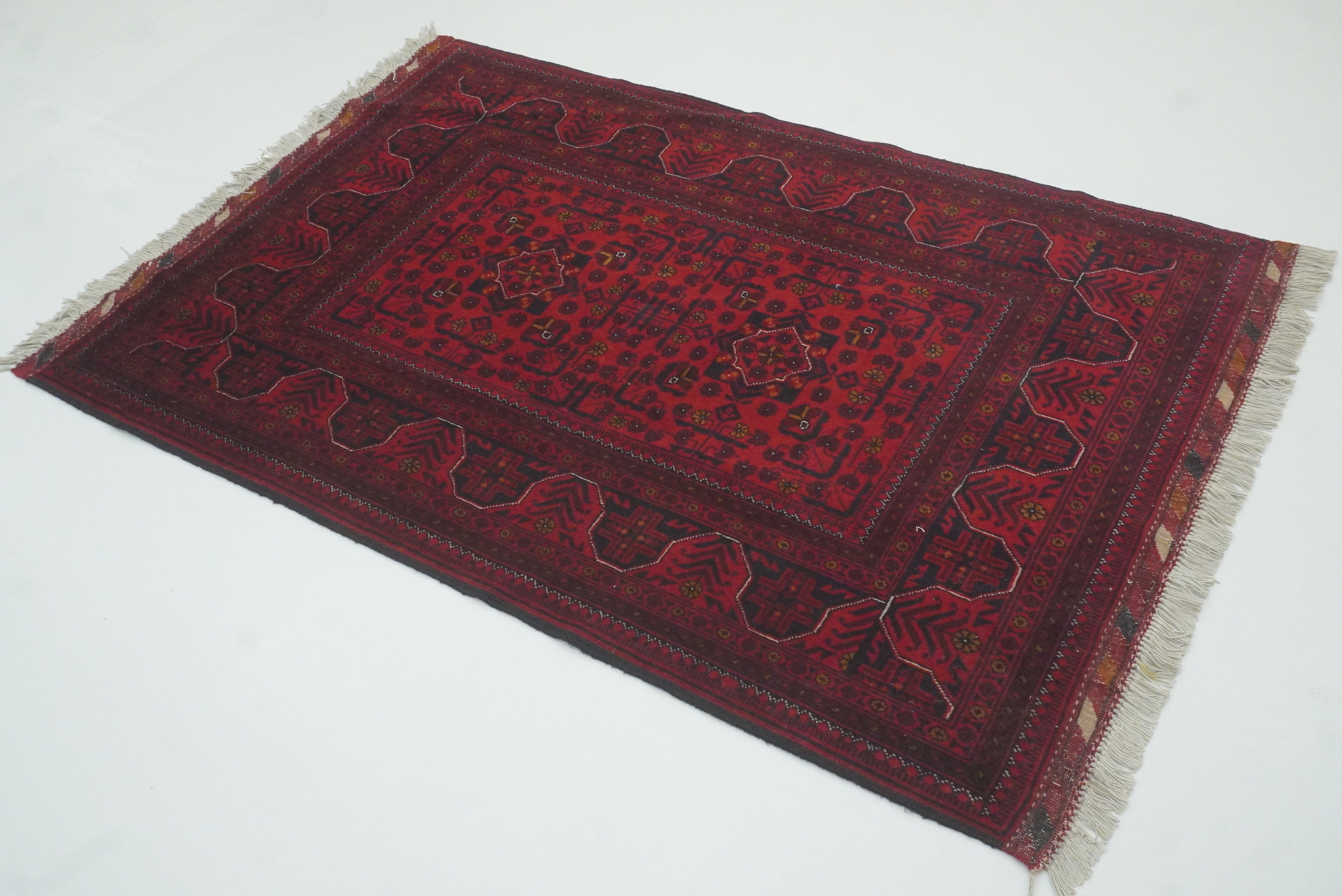 3x5 Red Kunduz Afghan Hand Knotted Oriental Rug - Yildiz Rugs