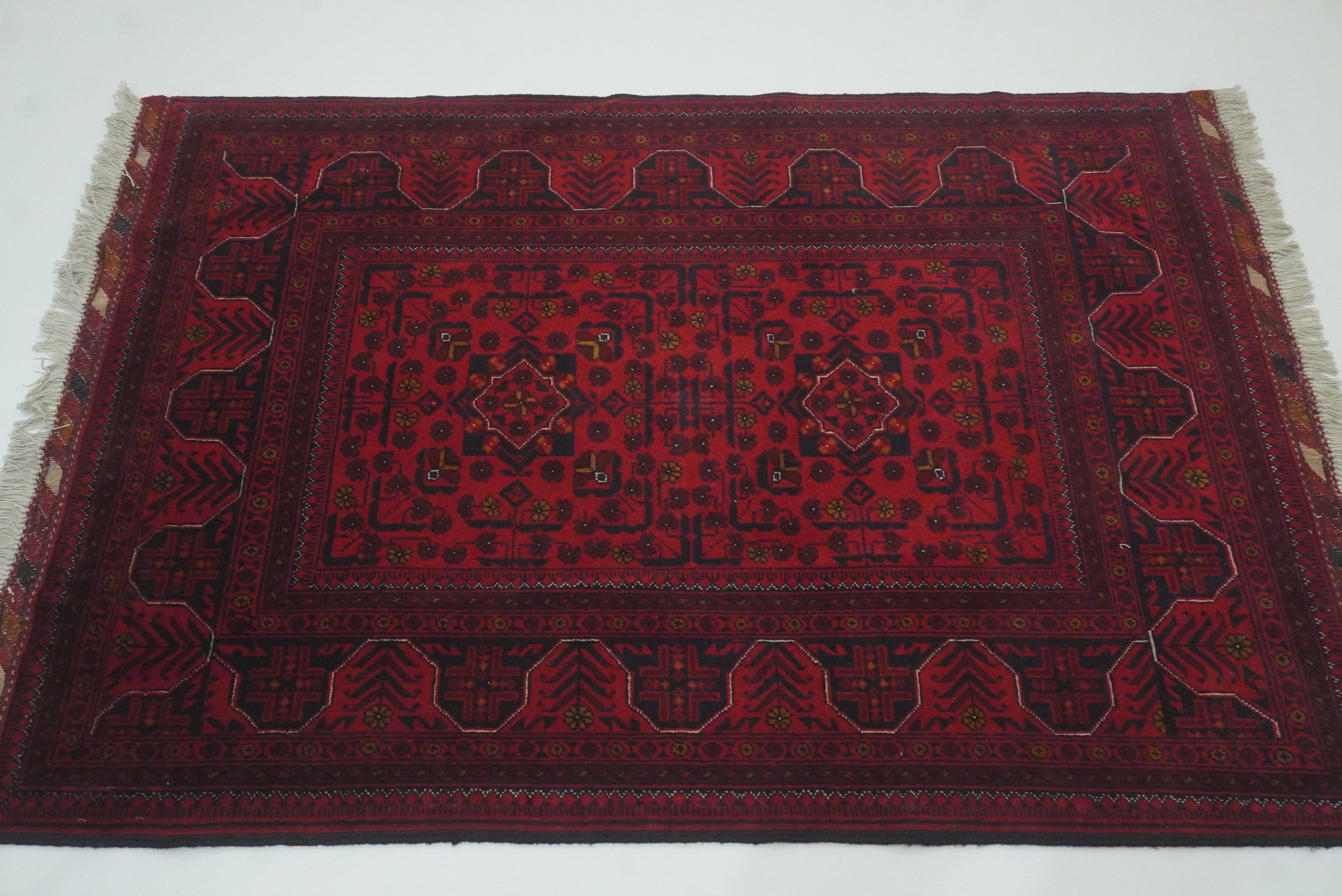 3x5 Red Kunduz Afghan Hand Knotted Oriental Rug - Yildiz Rugs