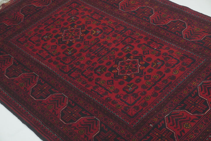 3x5 Red Kunduz Afghan Hand Knotted Oriental Rug - Yildiz Rugs
