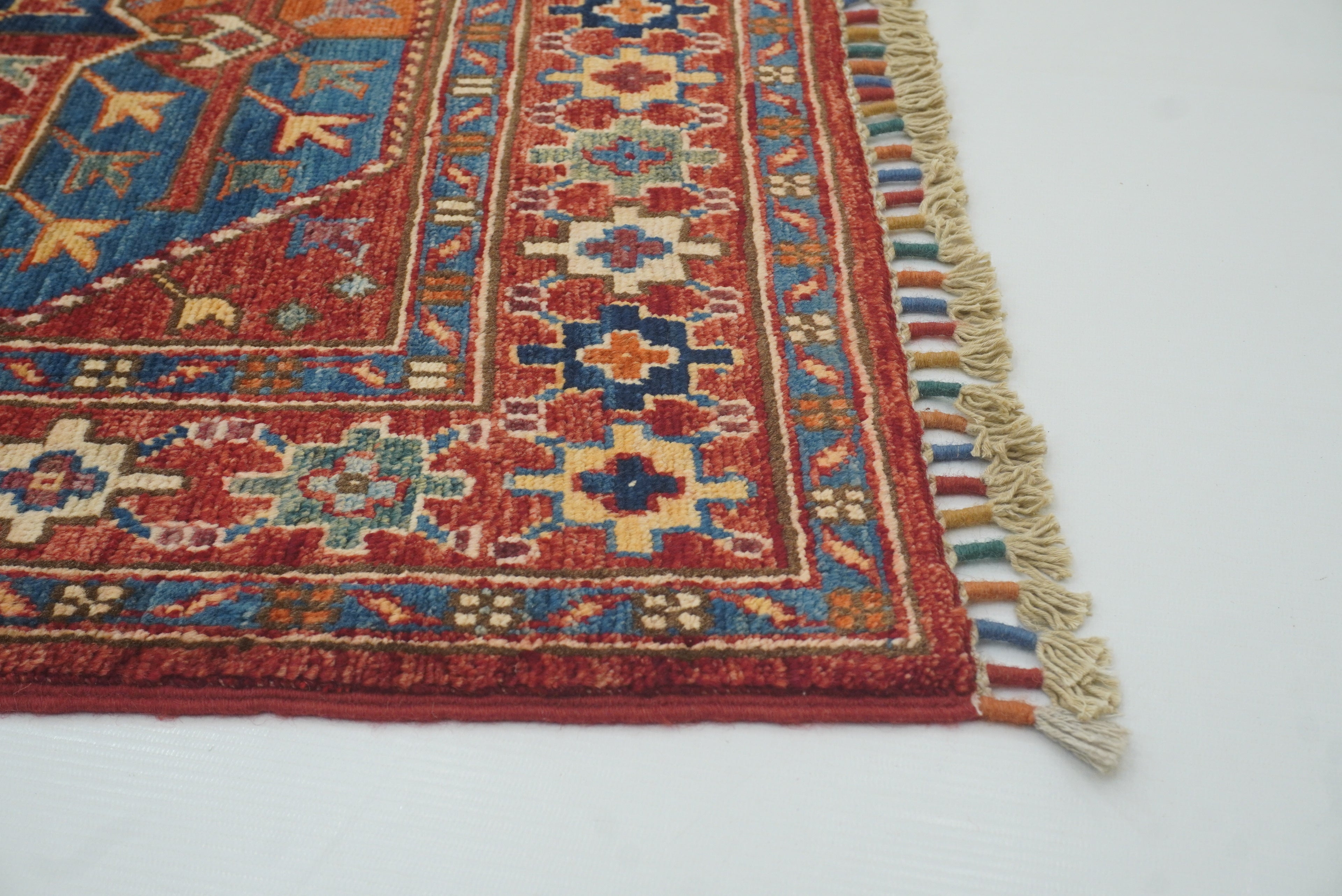 2'8"x4'4" Red Ersari Hand Knotted Afghan Oriental Rug - Yildiz Rugs