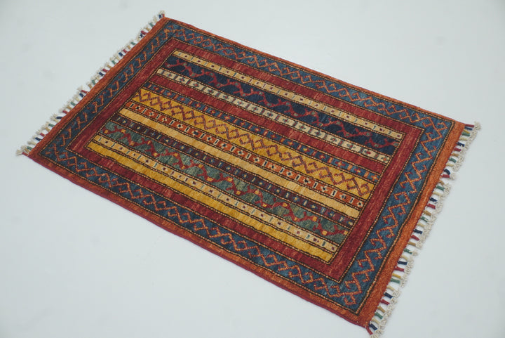 2x3 Red Turkish Hand-Knotted Wool Rug - Yildiz Rugs
