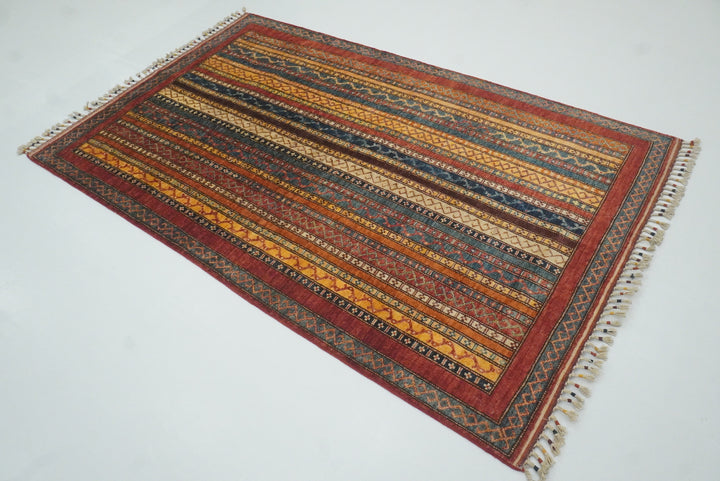 4x6 Red Shawl Hand Knotted Wool Rug - Yildiz Rugs
