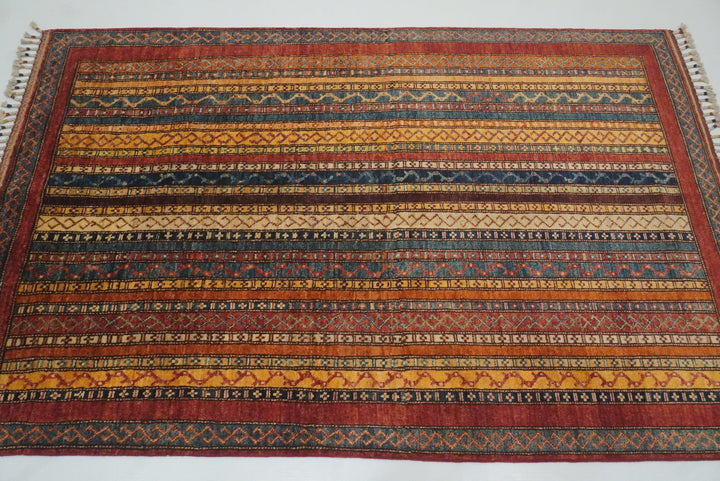 4x6 Red Shawl Hand Knotted Wool Rug - Yildiz Rugs