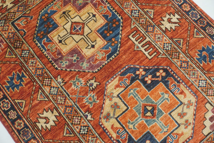 3x4 Red Ersari Hand Knotted Afghan Oriental Rug - Yildiz Rugs