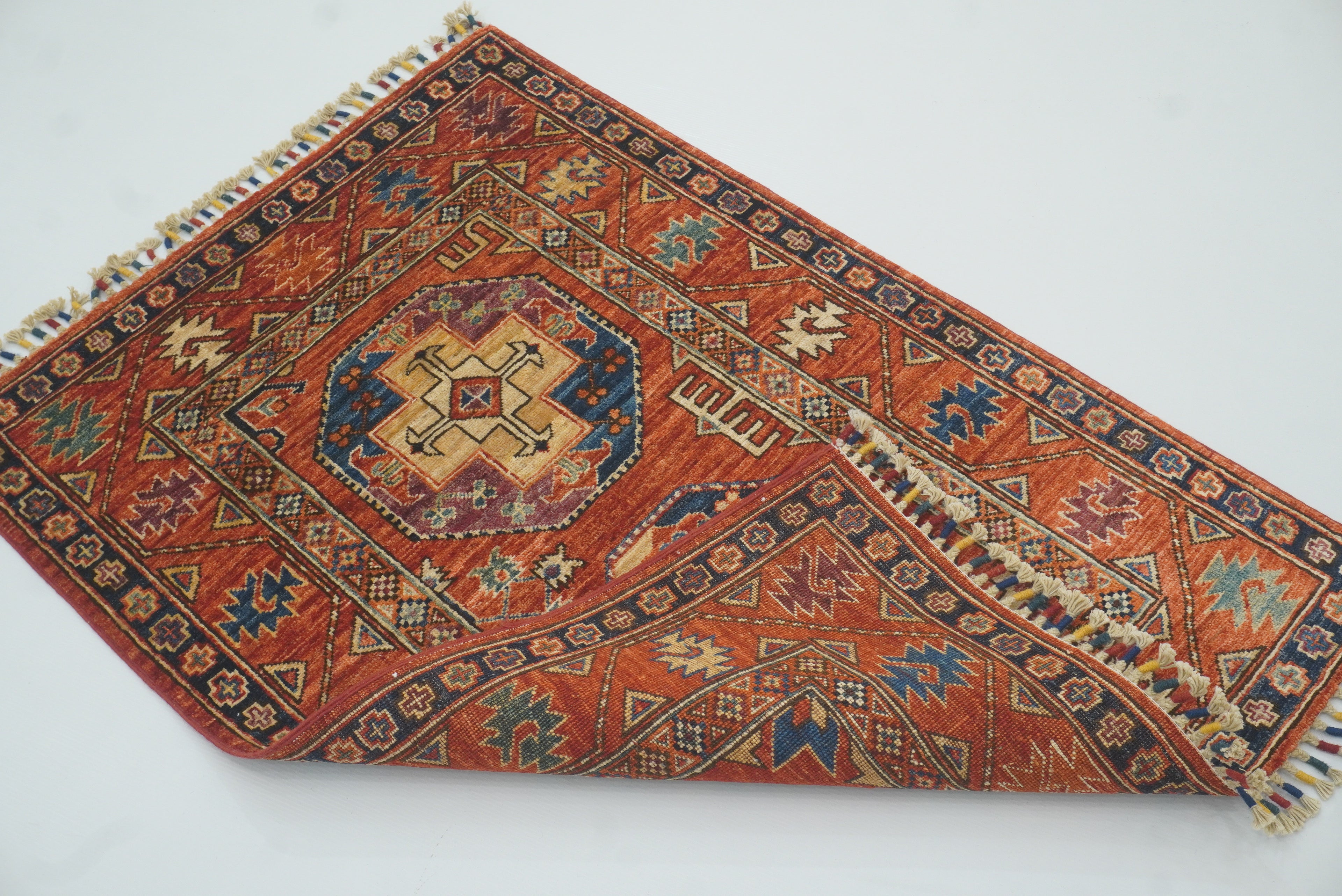 3x4 Red Ersari Hand Knotted Afghan Oriental Rug - Yildiz Rugs