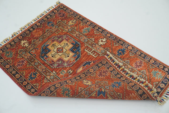 3x4 Red Ersari Hand Knotted Afghan Oriental Rug - Yildiz Rugs