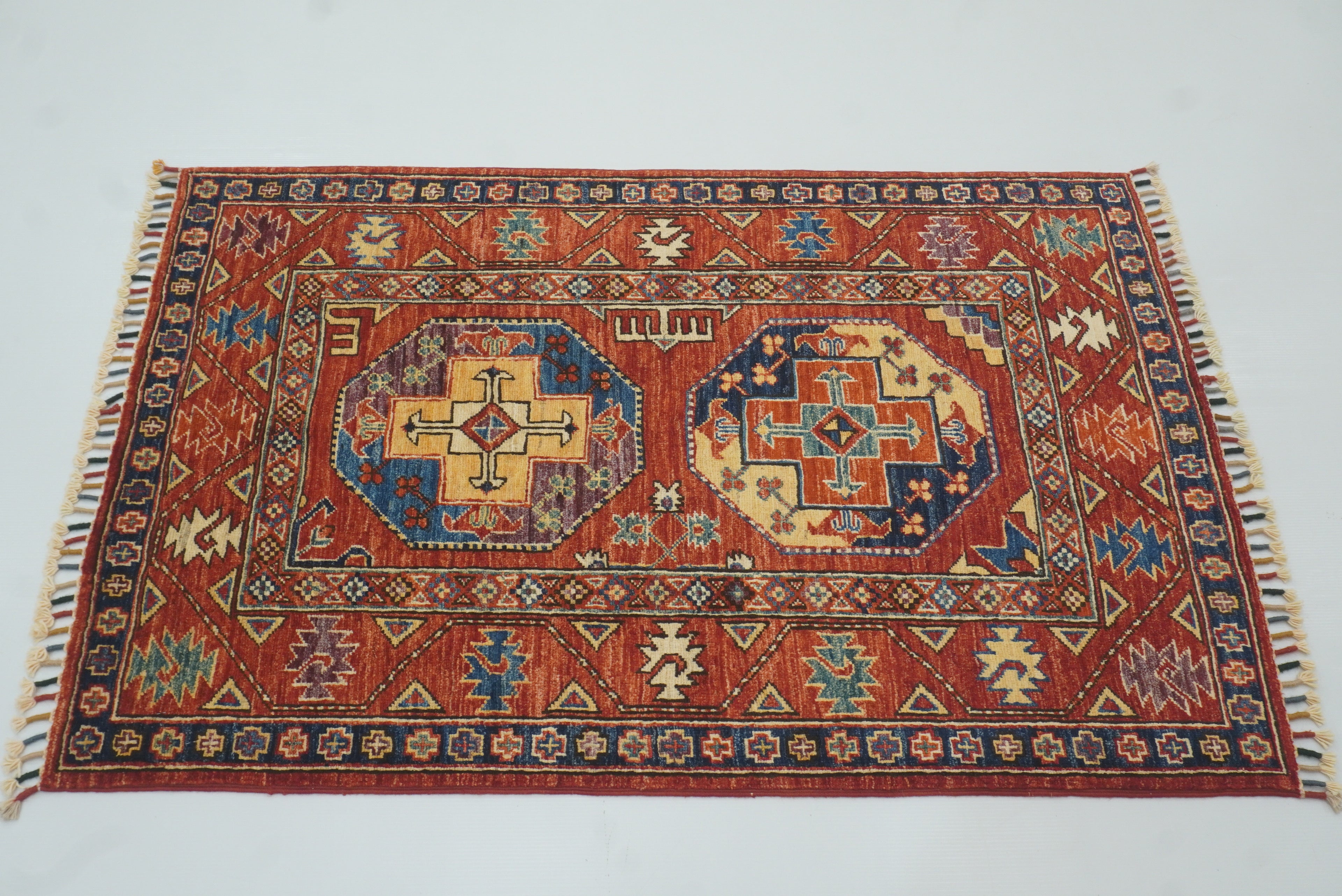 3x4 Red Ersari Hand Knotted Afghan Oriental Rug - Yildiz Rugs