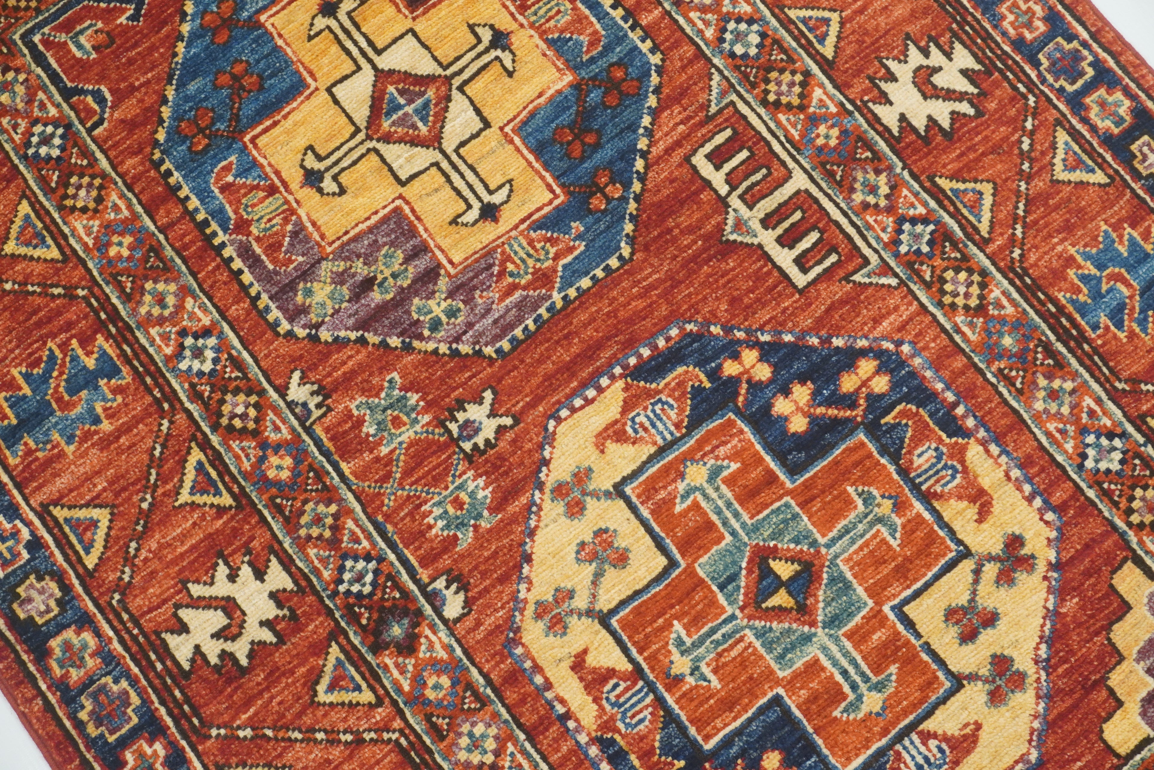 3x4 Red Ersari Hand Knotted Afghan Oriental Rug - Yildiz Rugs