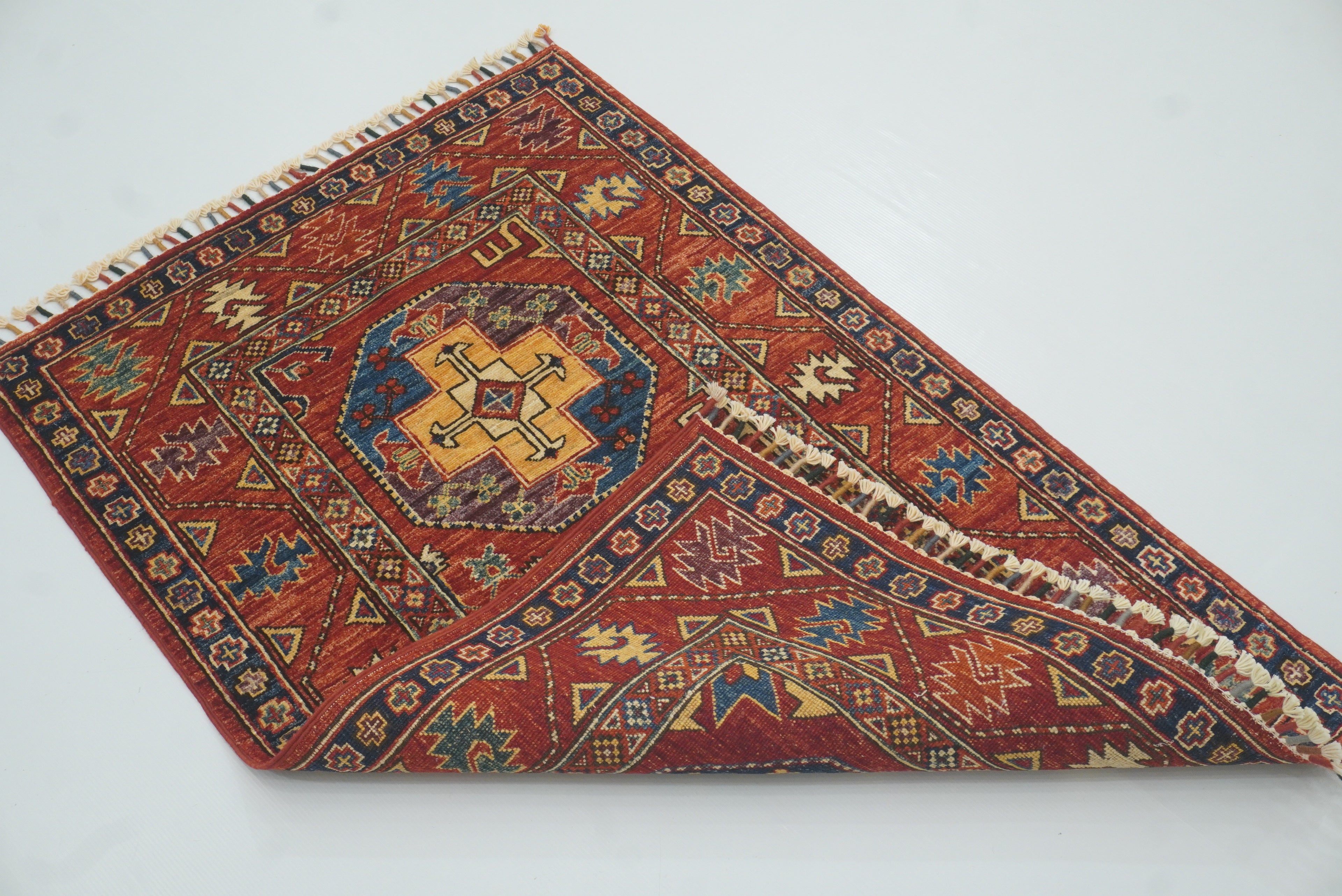 3x4 Red Ersari Hand Knotted Afghan Oriental Rug - Yildiz Rugs