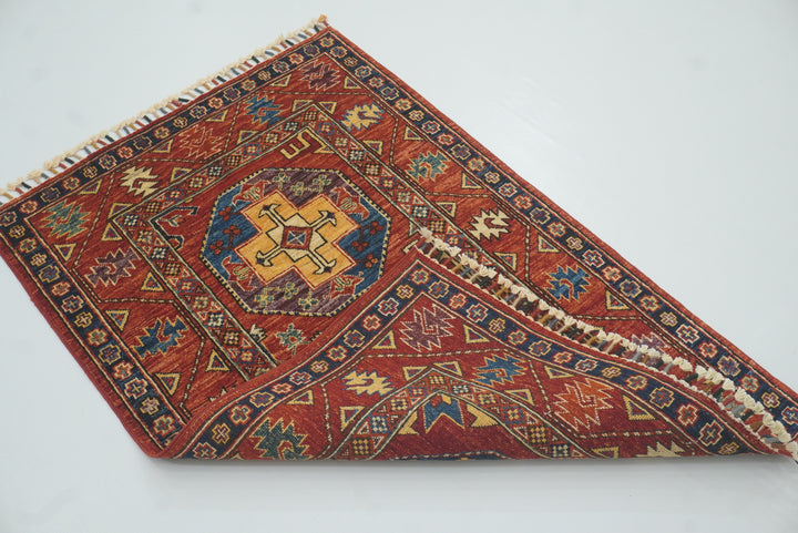 3x4 Red Ersari Hand Knotted Afghan Oriental Rug - Yildiz Rugs