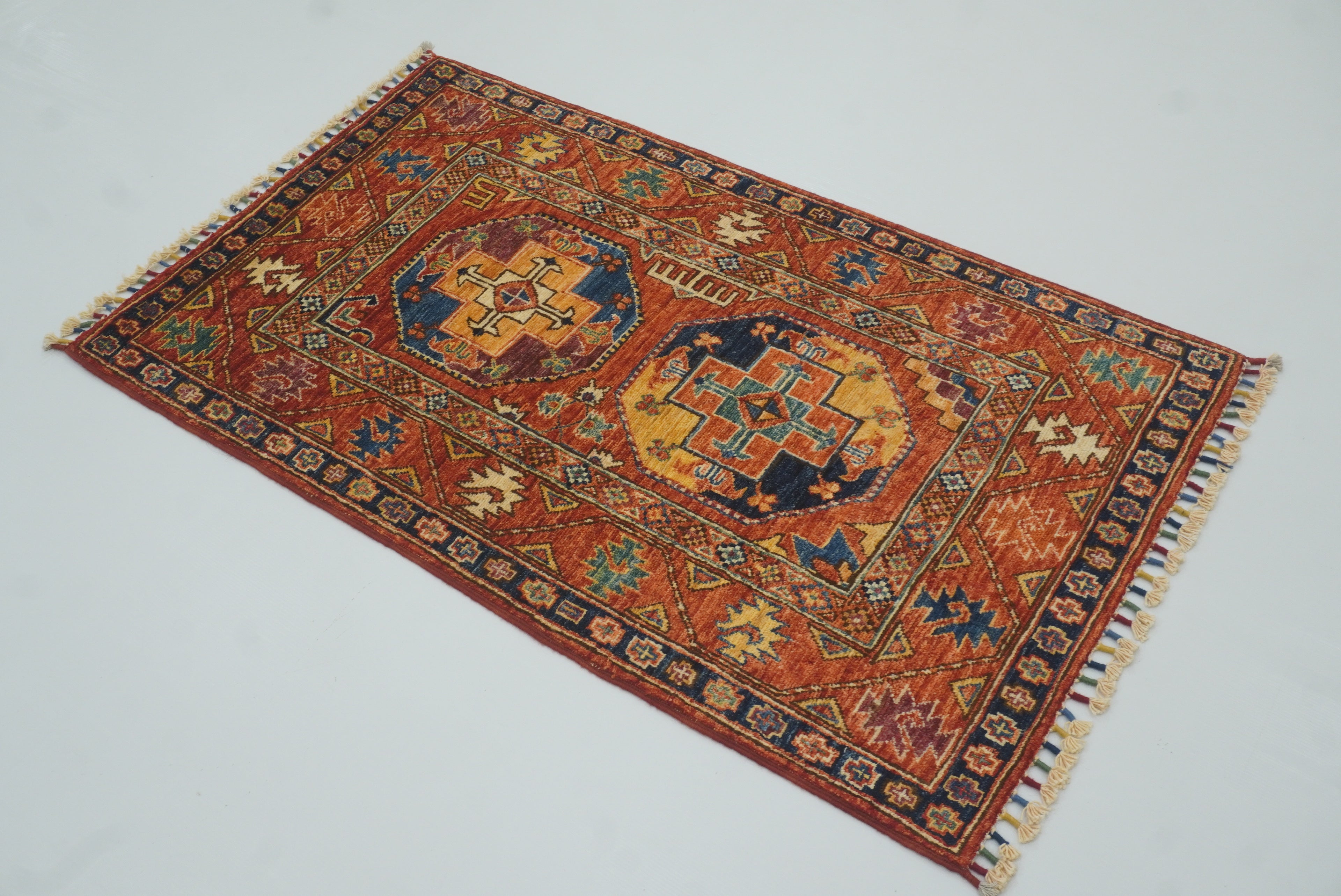 3x4 Red Ersari Hand Knotted Afghan Oriental Rug - Yildiz Rugs