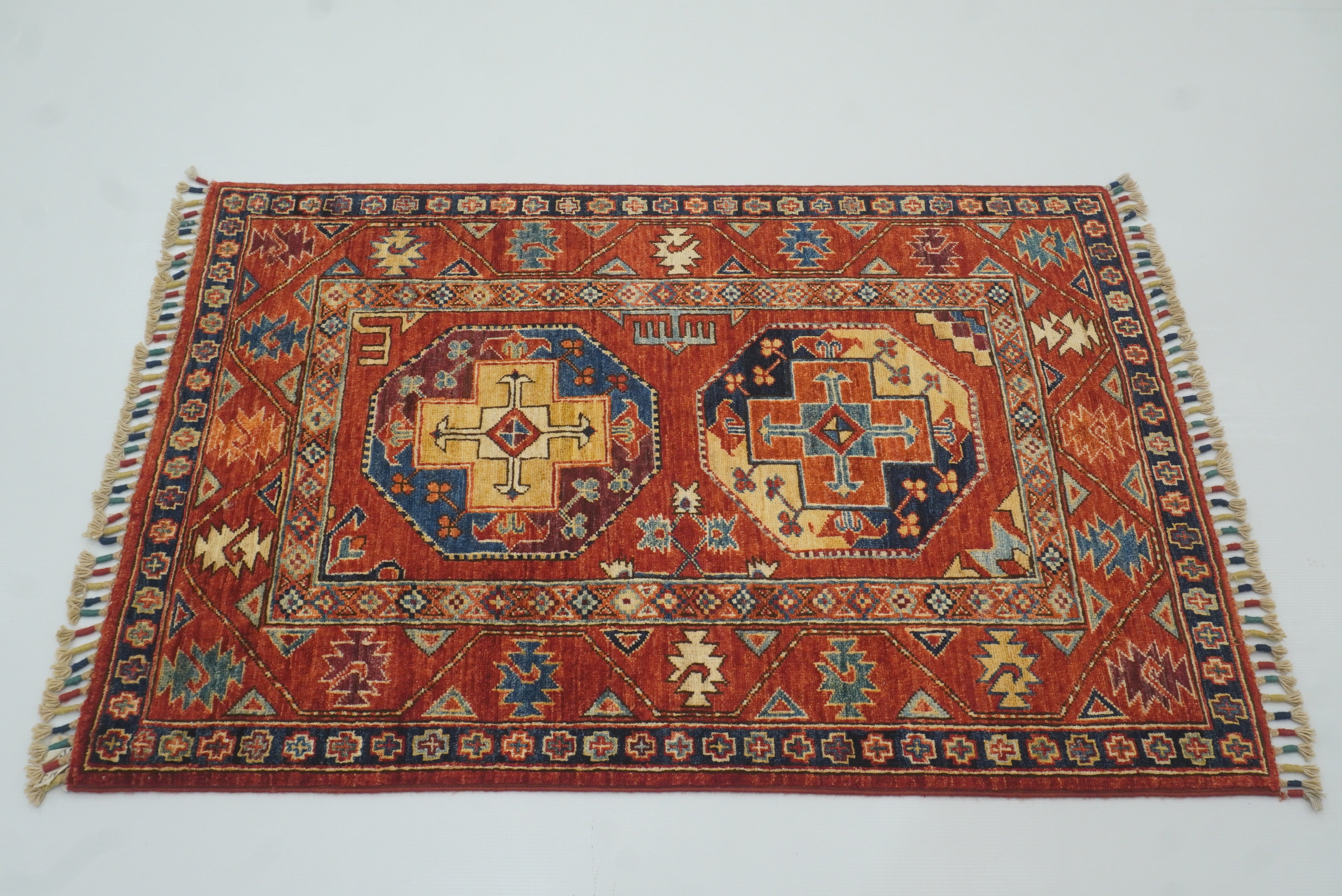 3x4 Red Ersari Hand Knotted Afghan Oriental Rug - Yildiz Rugs