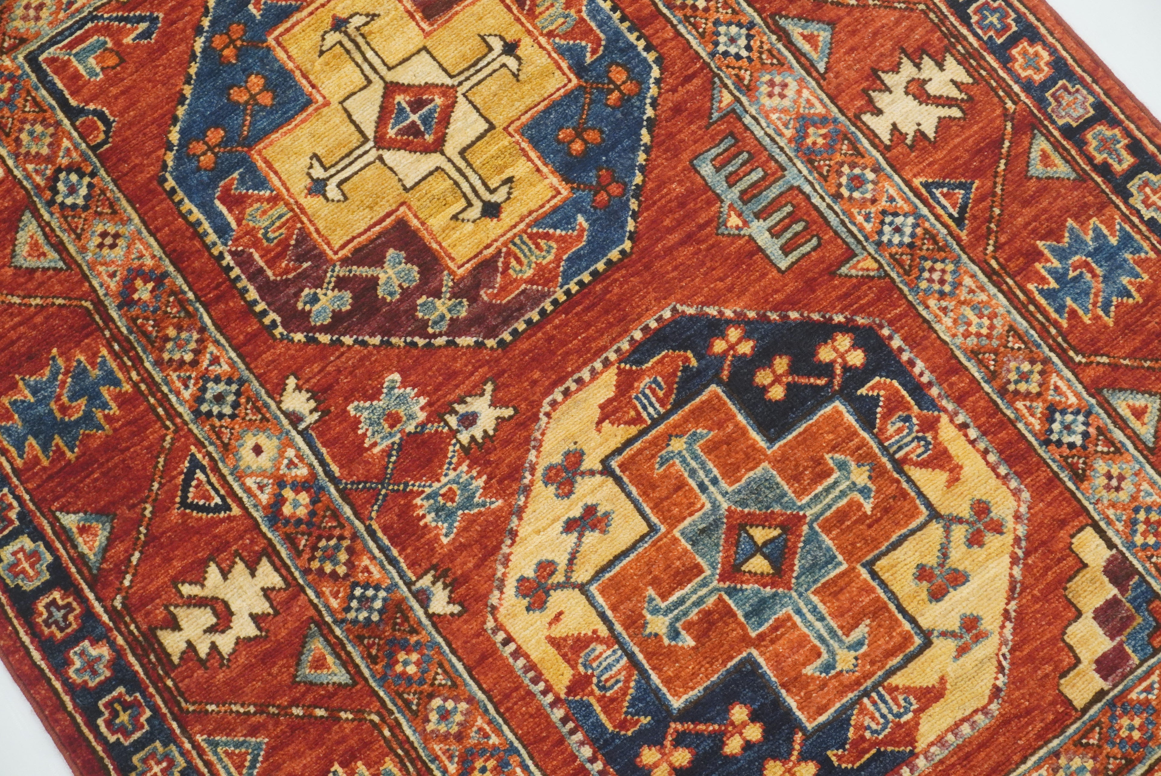 3x4 Red Ersari Hand Knotted Afghan Oriental Rug - Yildiz Rugs