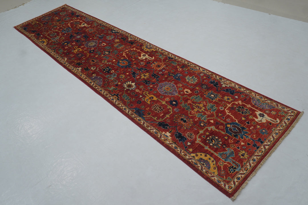 11 ft Red Bidjar Afghan Hand knotted Oriental Runner Rug