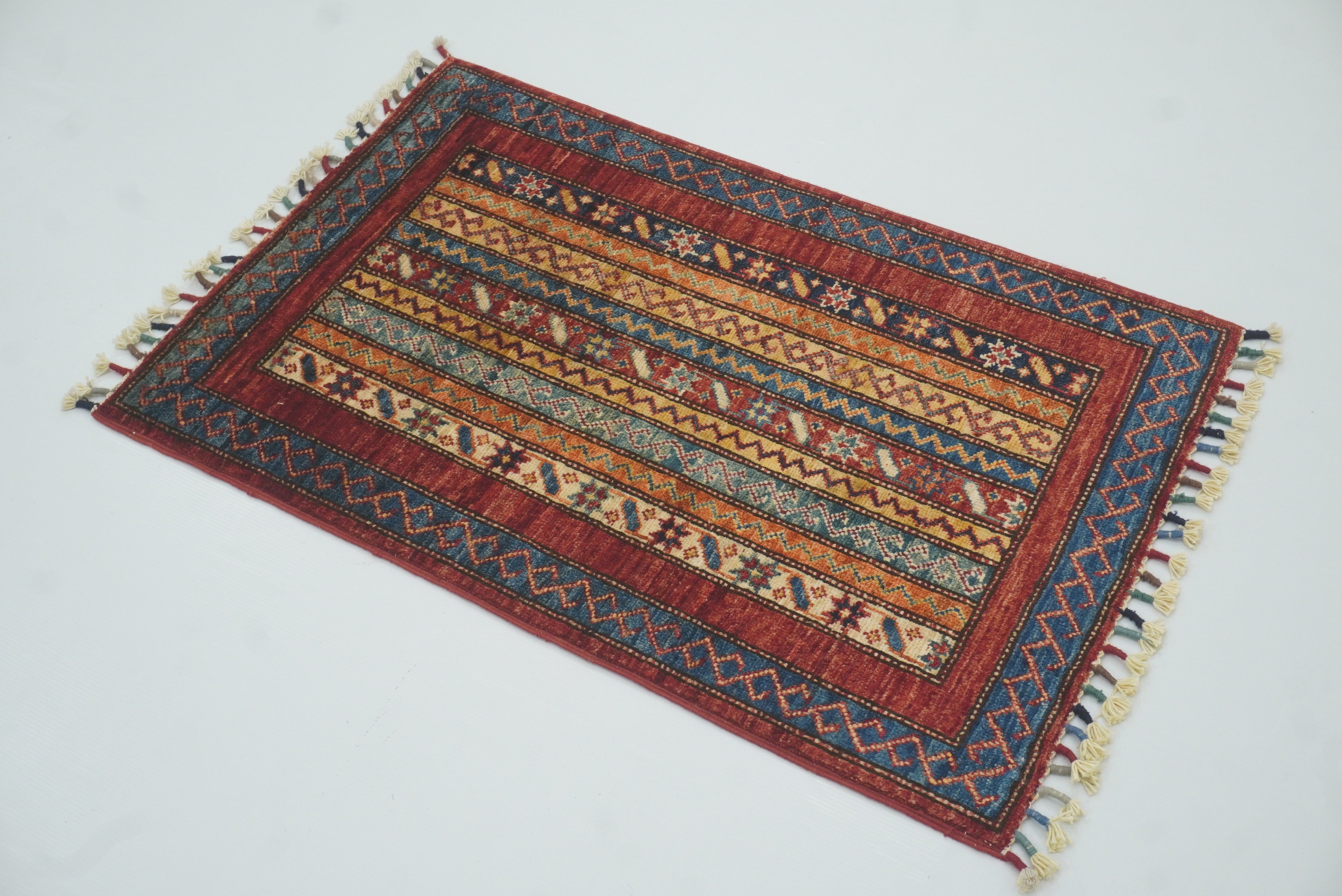2x3 Red Turkish Hand-Knotted Wool Rug - Yildiz Rugs